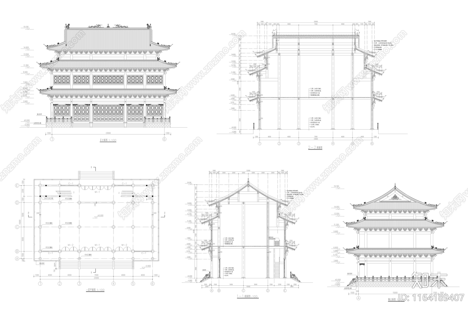 中古古建cad施工图下载【ID:1164189407】