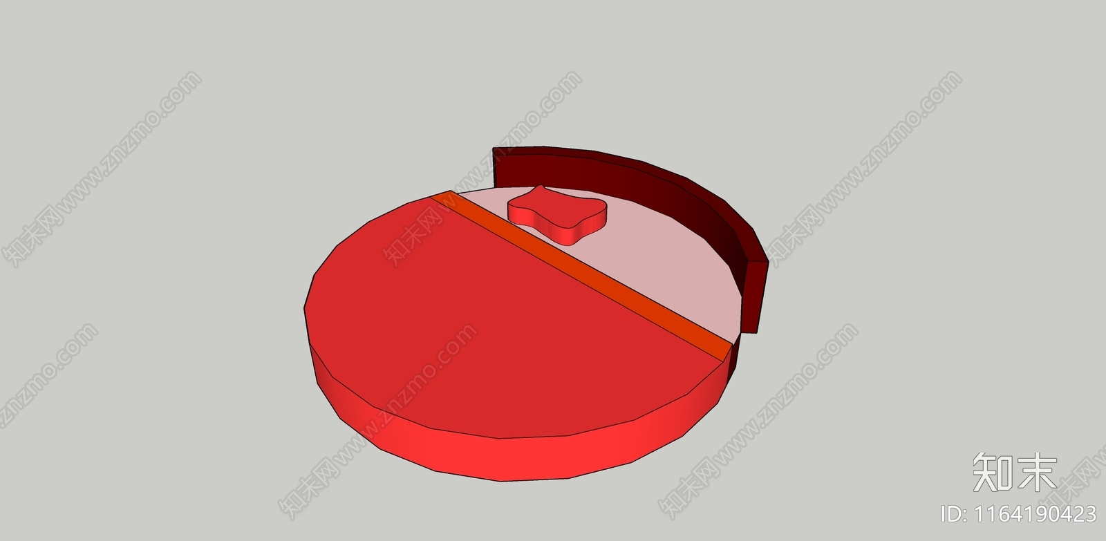 中式圆床SU模型下载【ID:1164190423】