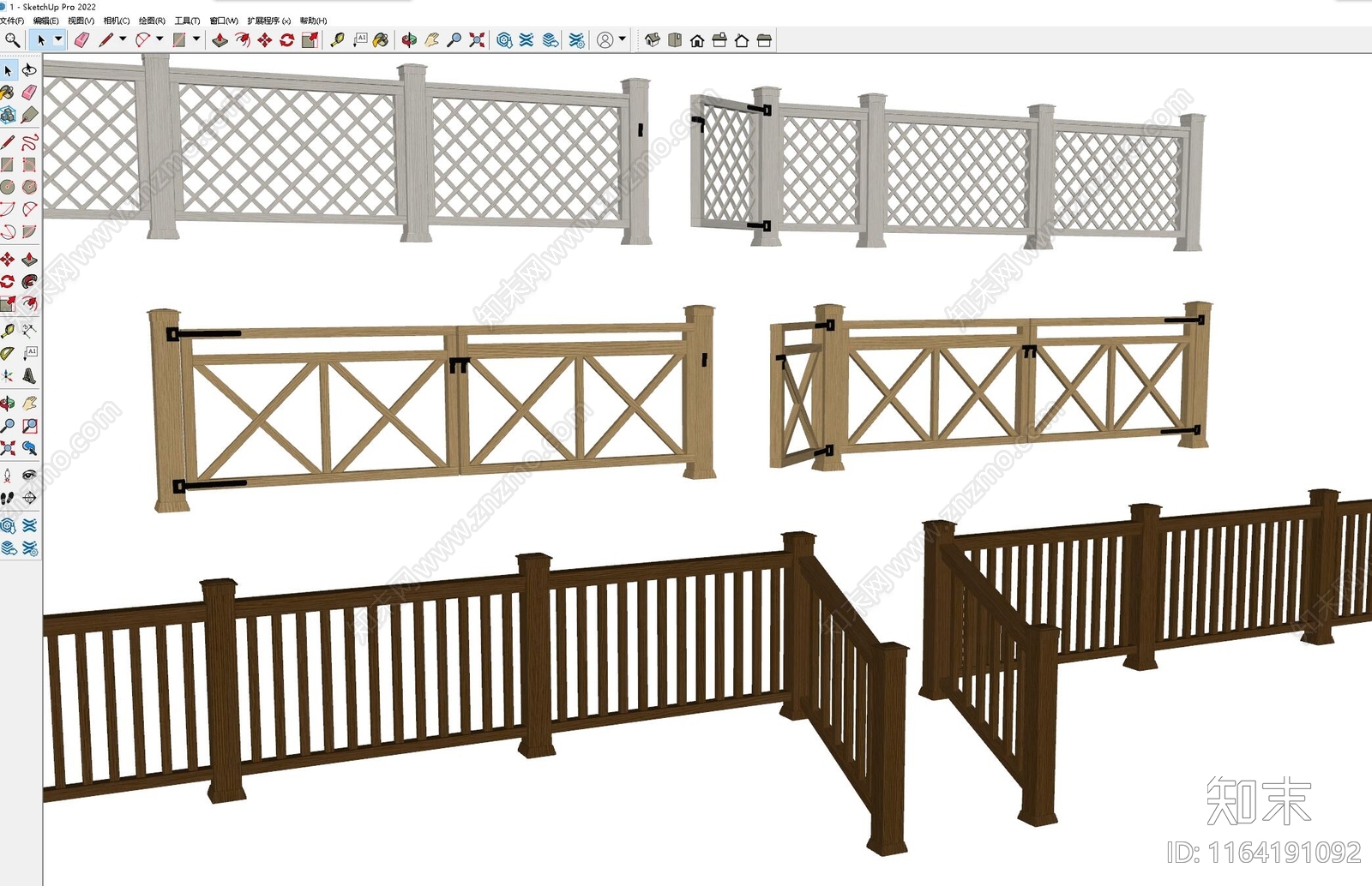 现代新中式围栏护栏SU模型下载【ID:1164191092】