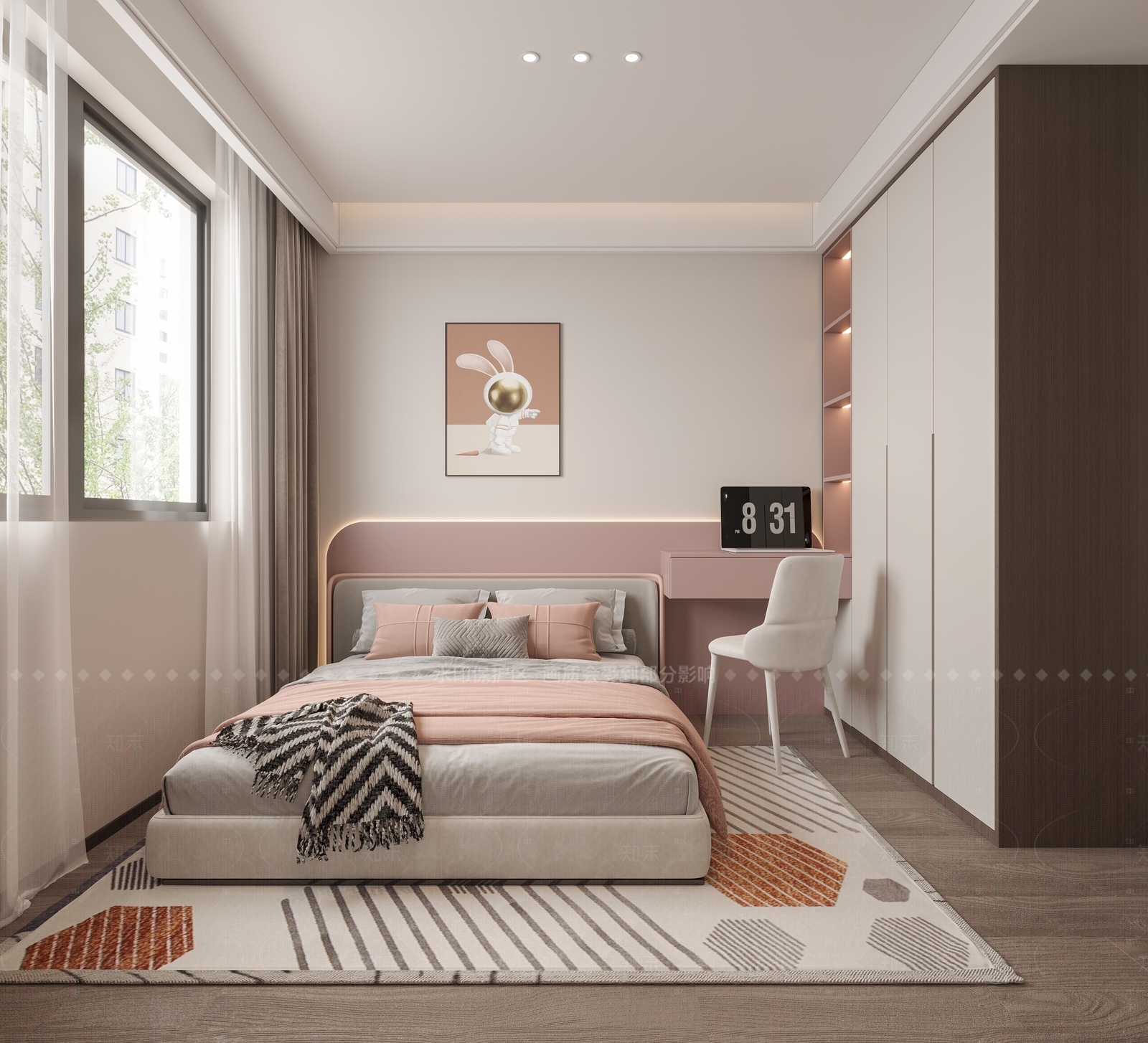 现代通用儿童房3D模型下载【ID:1214628809】