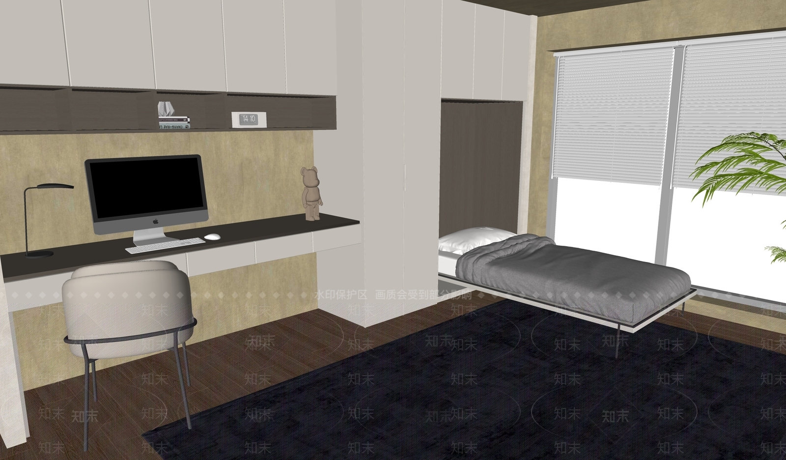 现代其他床具SU模型下载【ID:1164195039】