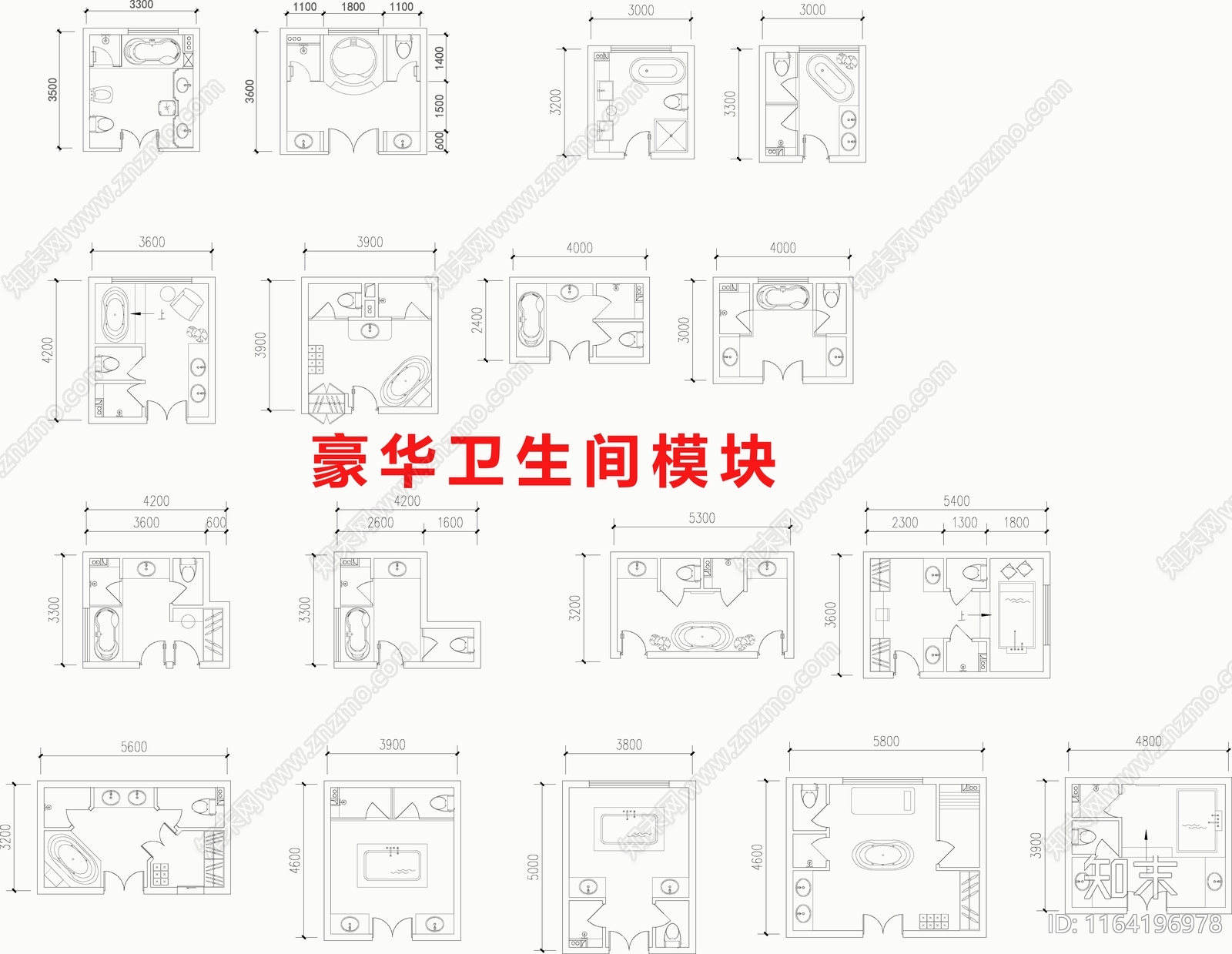 现代卫浴设施施工图下载【ID:1164196978】