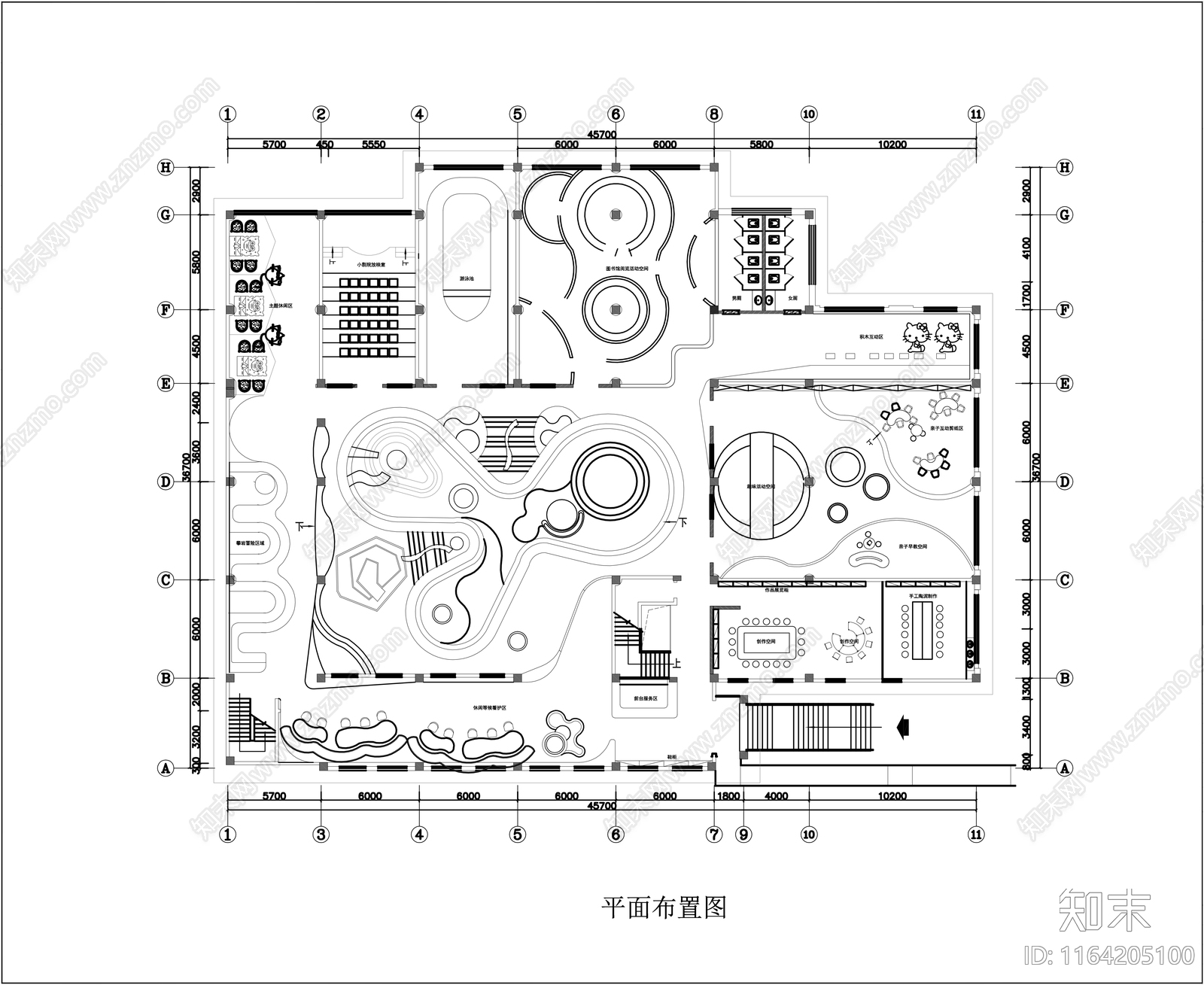 现代活动中心施工图下载【ID:1164205100】