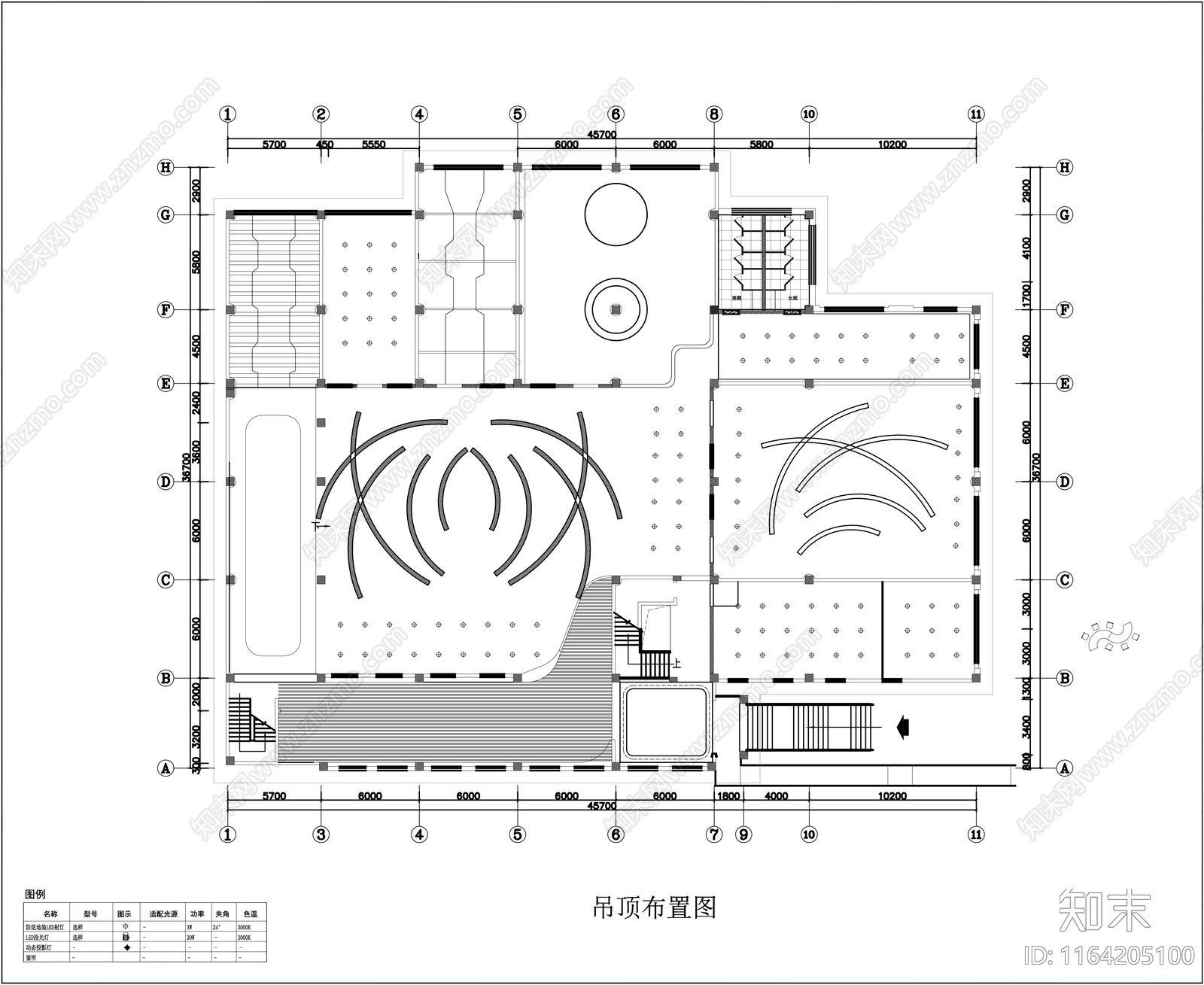 现代活动中心cad施工图下载【ID:1164205100】