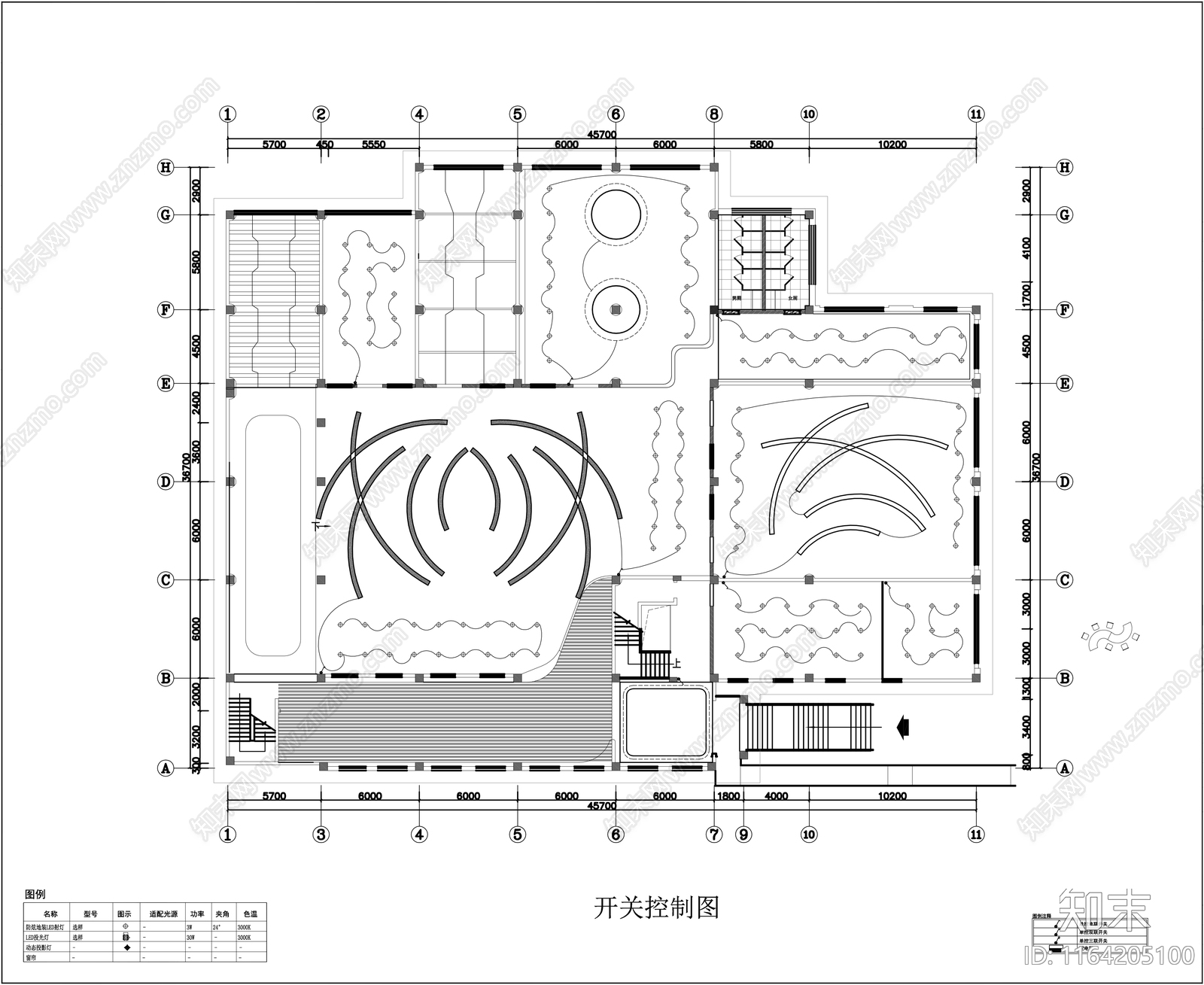 现代活动中心cad施工图下载【ID:1164205100】