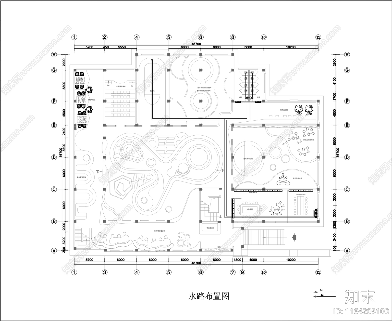 现代活动中心cad施工图下载【ID:1164205100】
