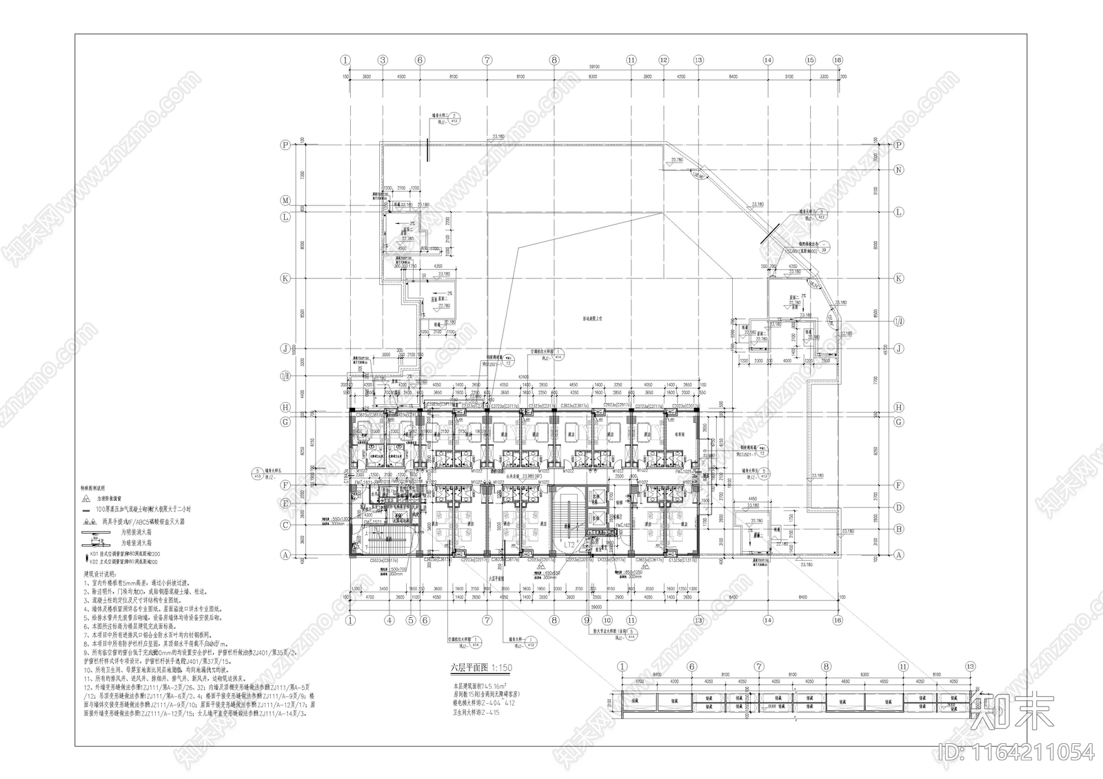 现代农贸市场建筑cad施工图下载【ID:1164211054】