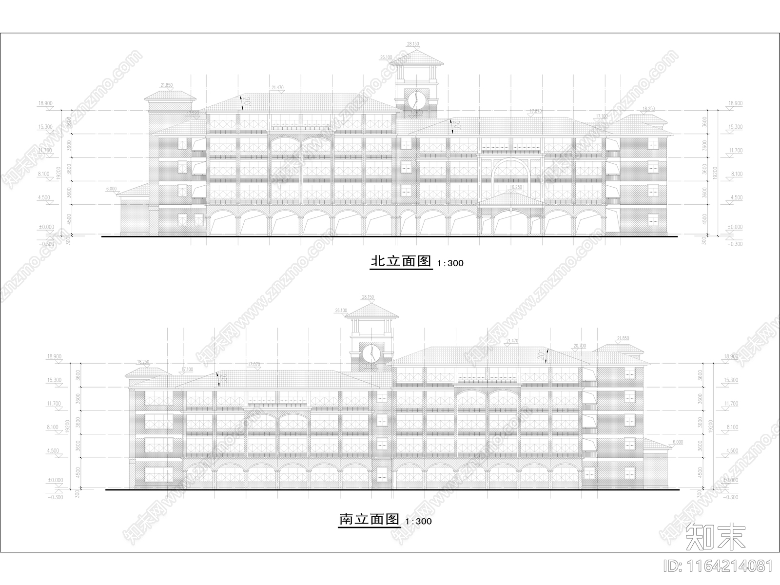 复古学校建筑cad施工图下载【ID:1164214081】