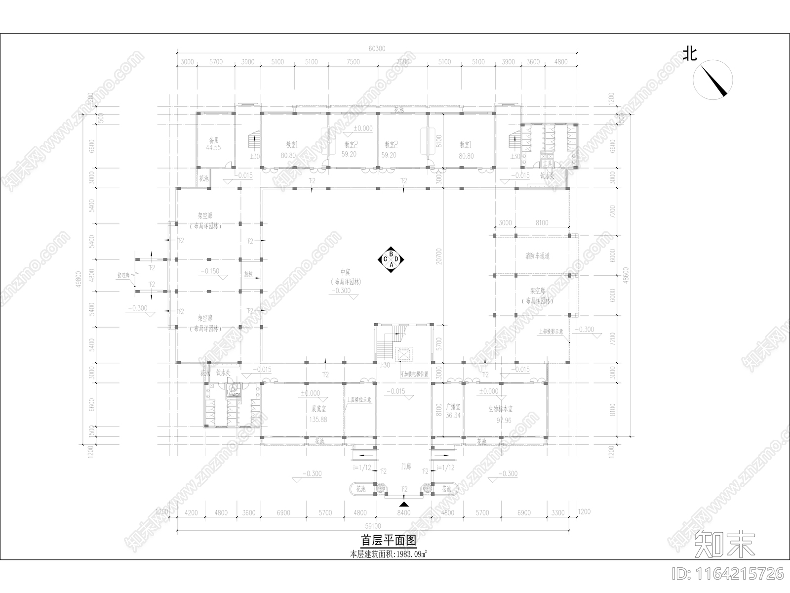 复古学校建筑cad施工图下载【ID:1164215726】