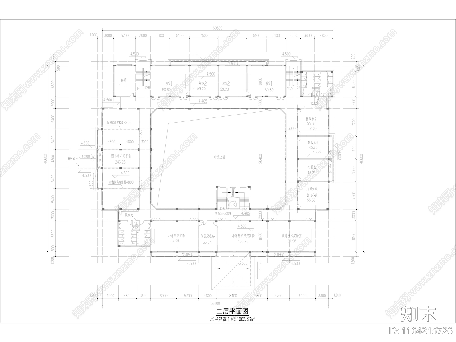 复古学校建筑cad施工图下载【ID:1164215726】
