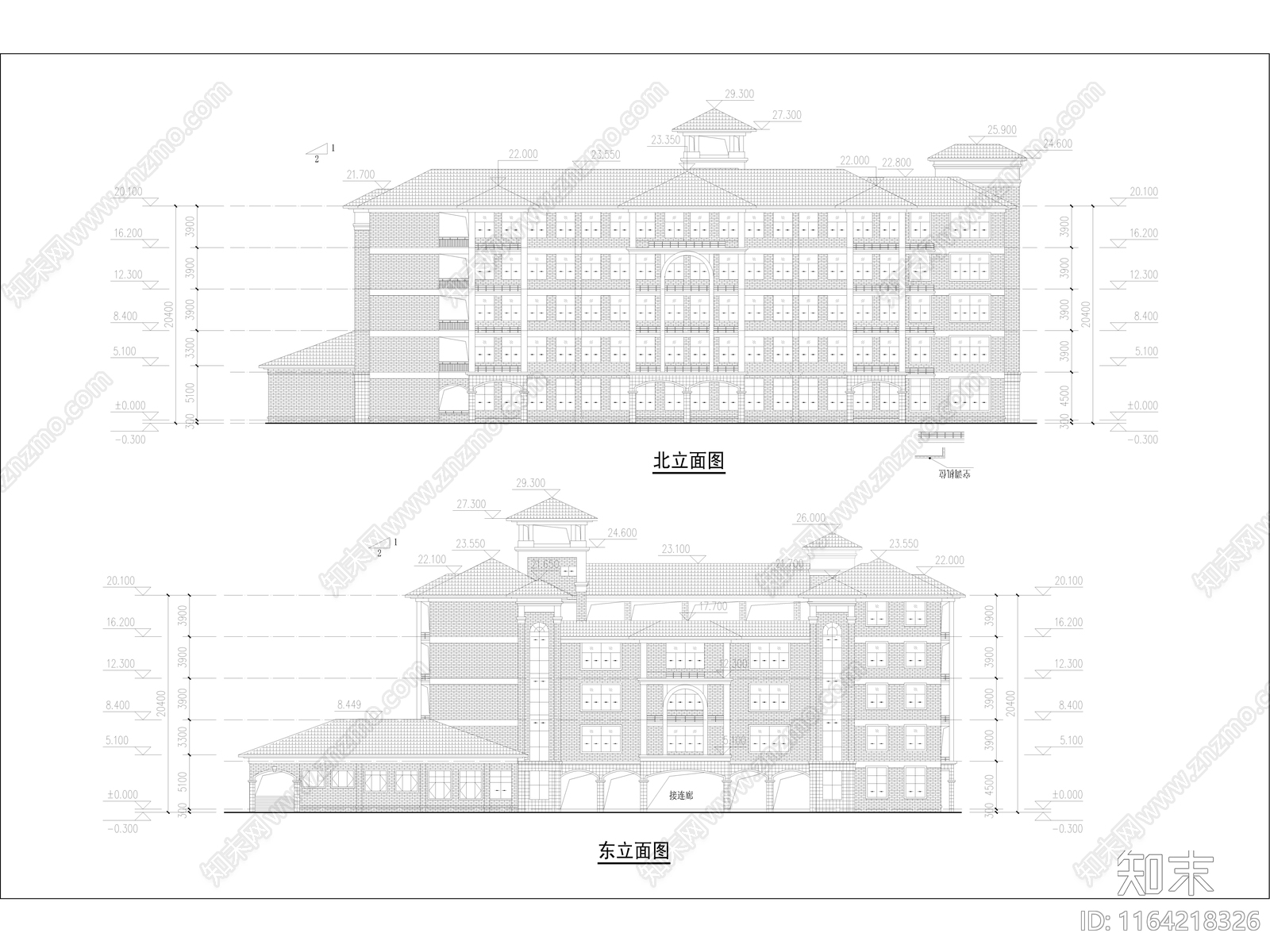 复古学校建筑cad施工图下载【ID:1164218326】