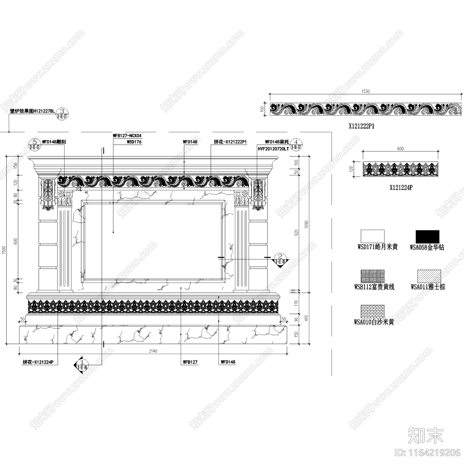 欧式陶瓷城石英石展厅大堂立面cad施工图下载【ID:1164219206】