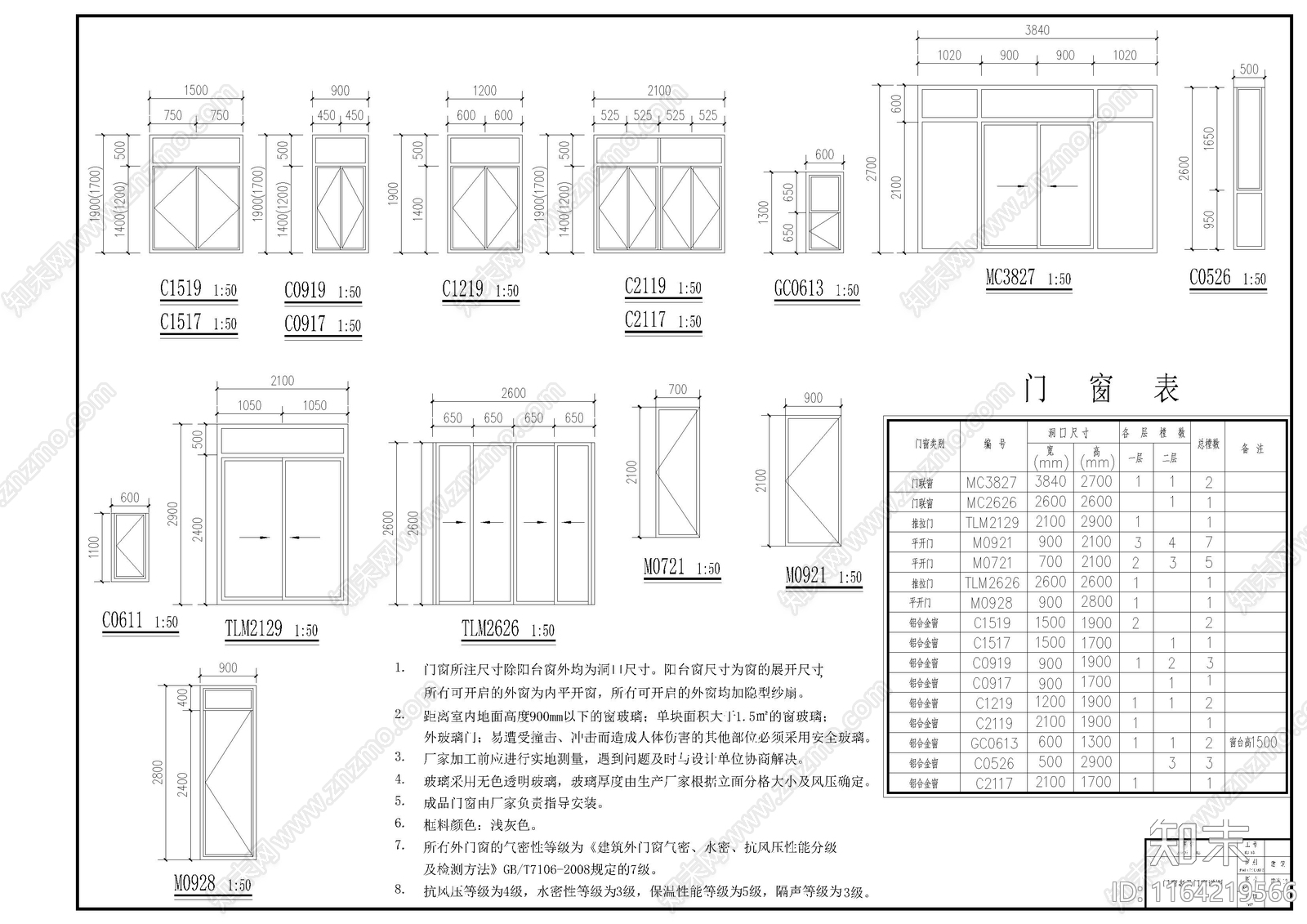 现代别墅建筑施工图下载【ID:1164219566】