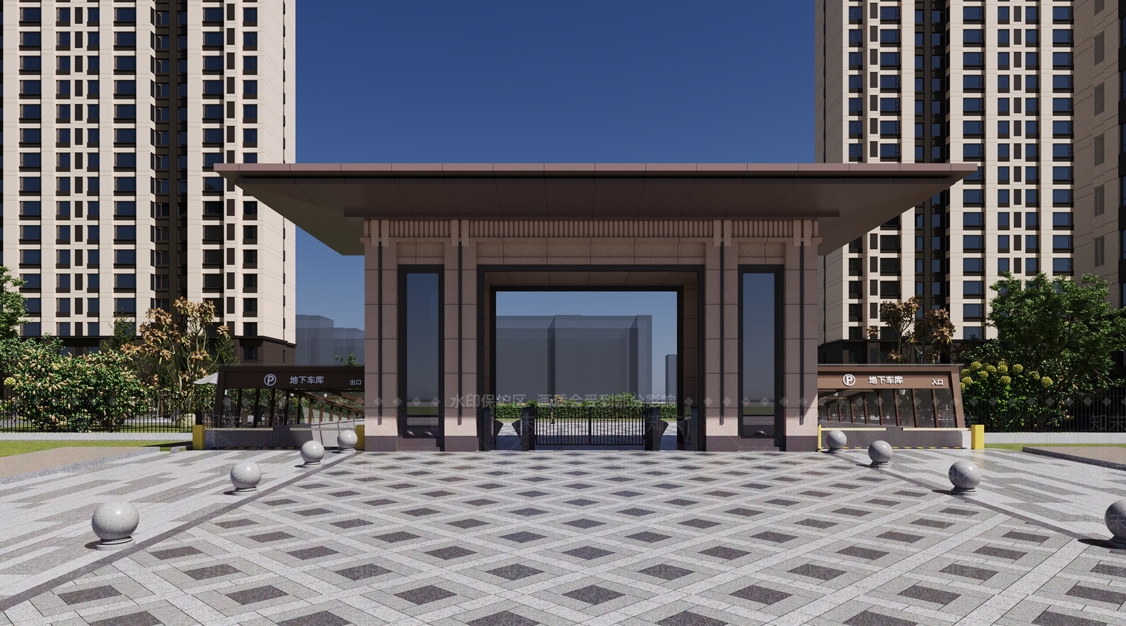 现代新中式高层住宅3D模型下载【ID:1164225750】