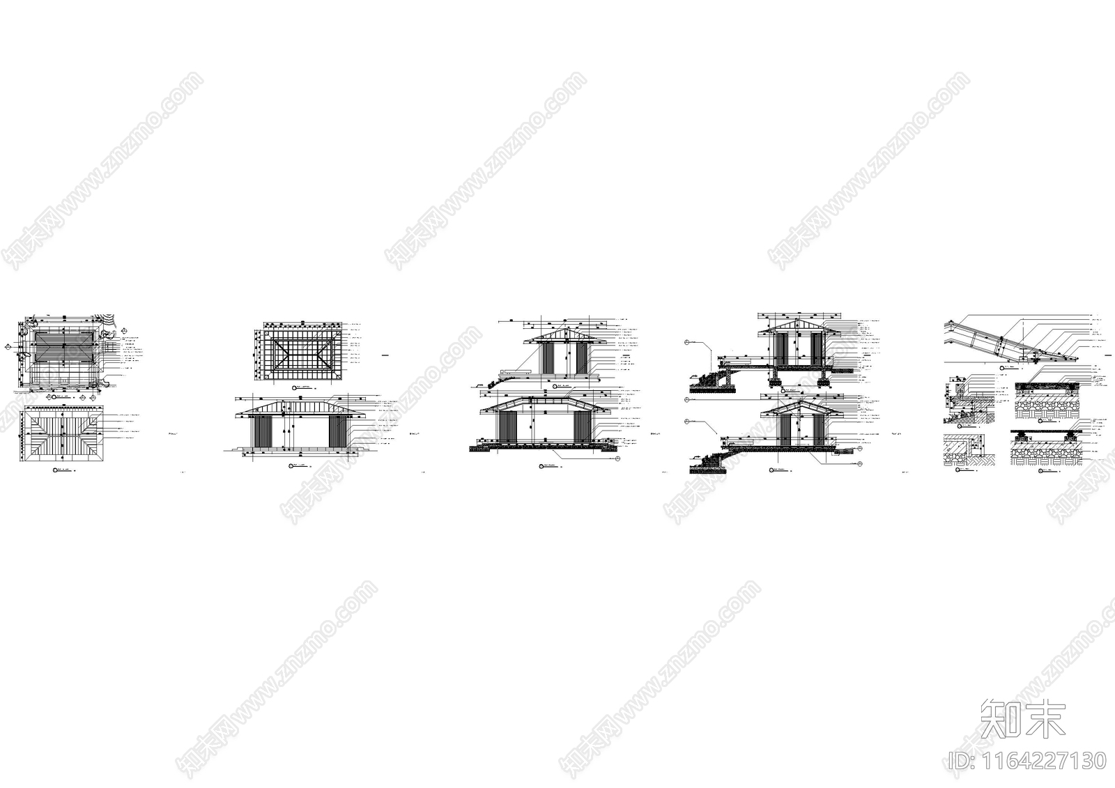 现代亭子节点cad施工图下载【ID:1164227130】