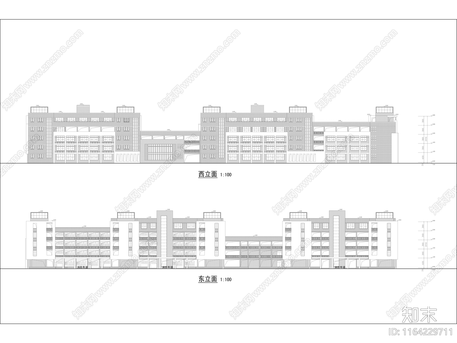 现代学校建筑cad施工图下载【ID:1164229711】