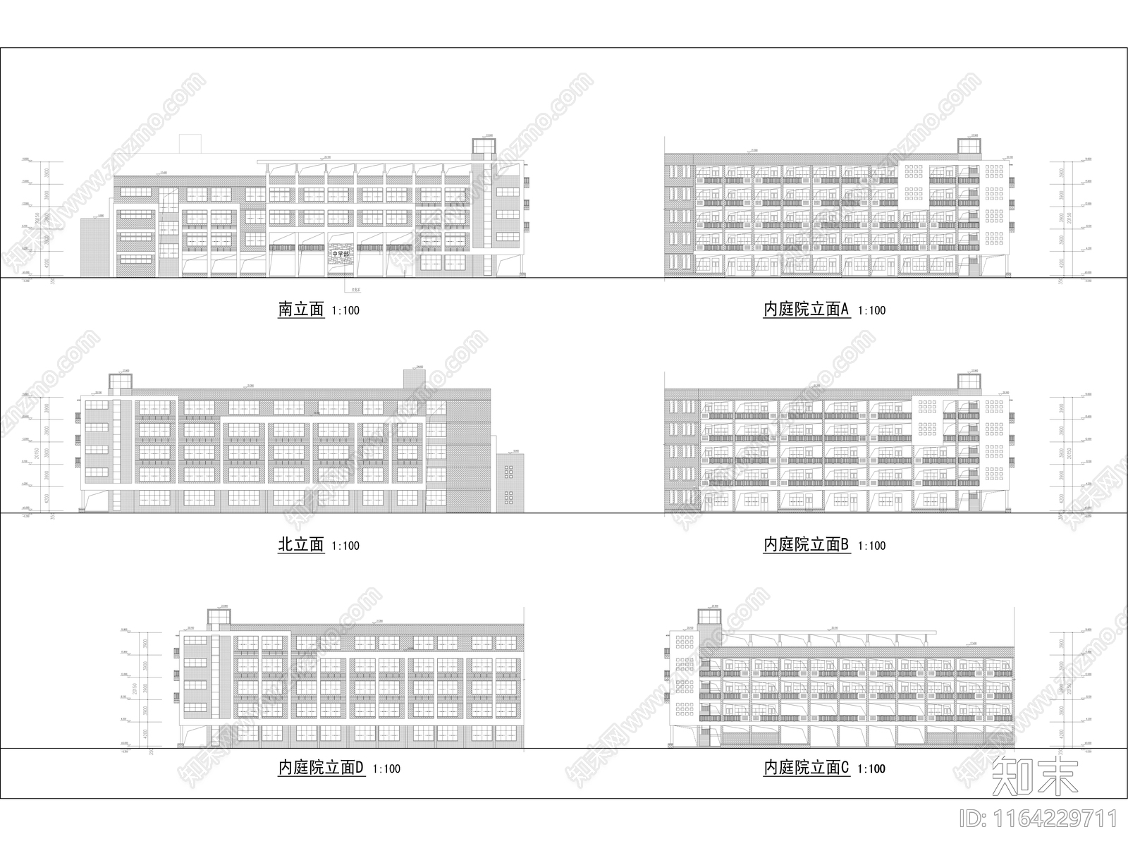 现代学校建筑cad施工图下载【ID:1164229711】