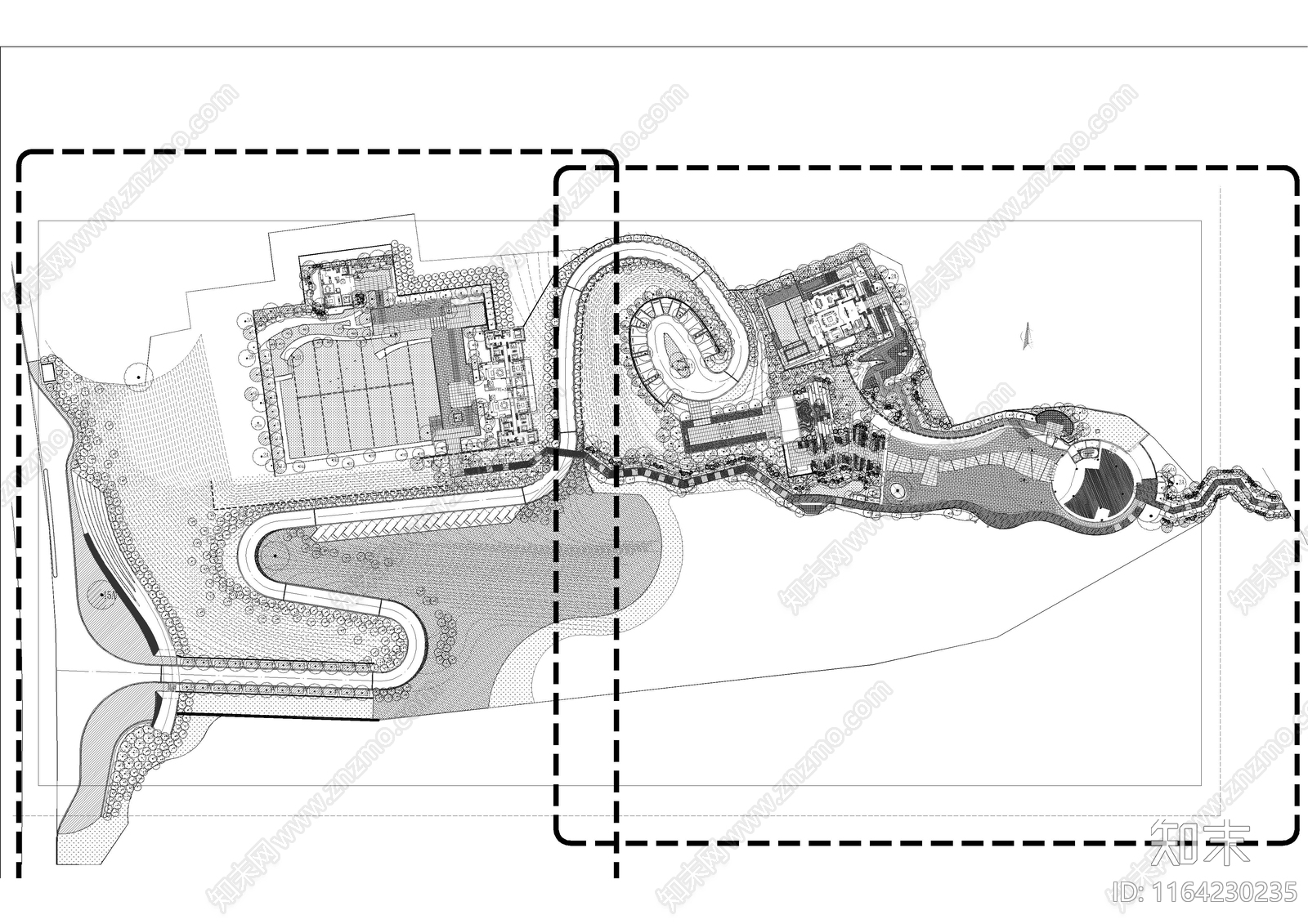 景观平面图cad施工图下载【ID:1164230235】