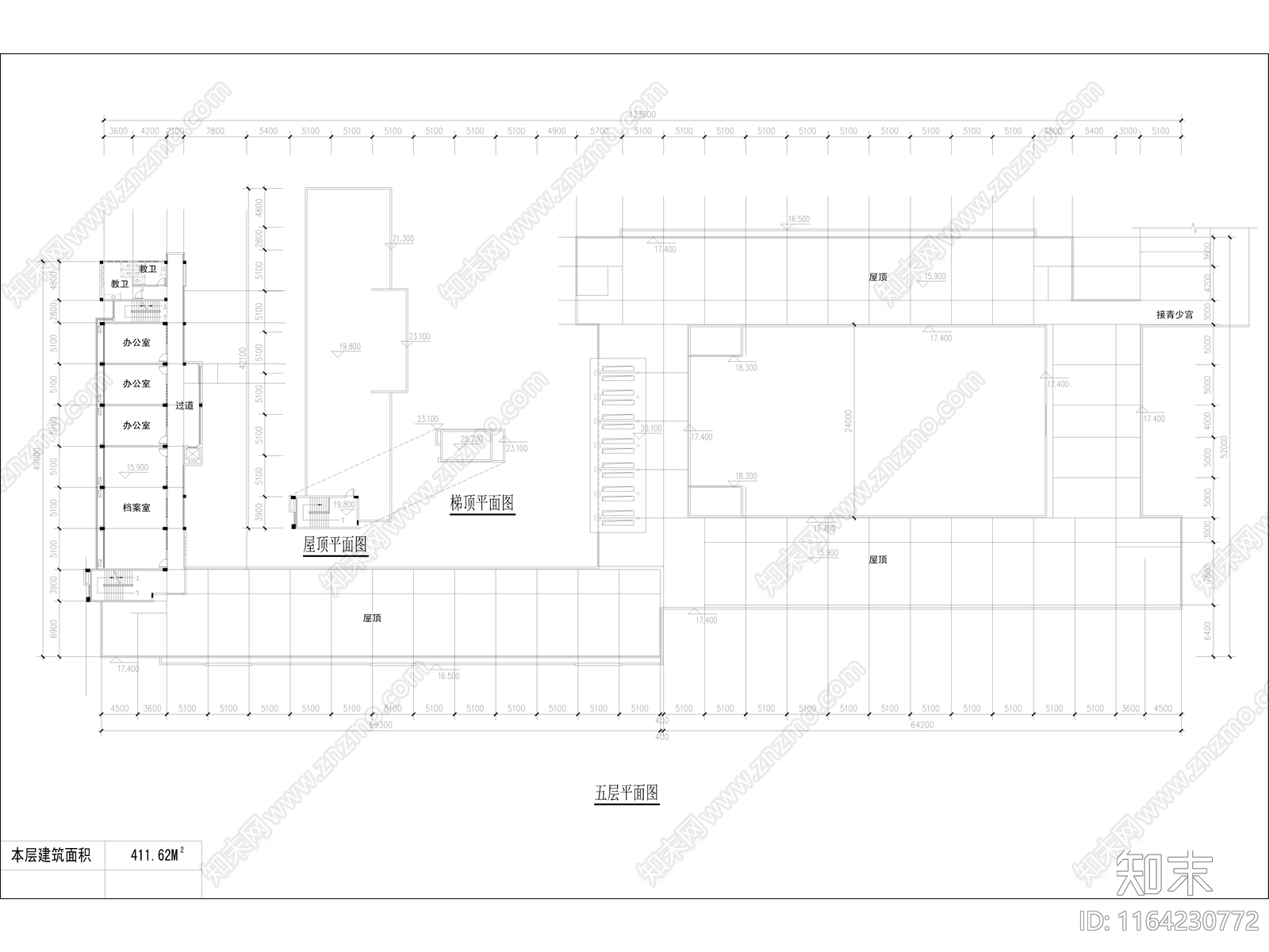 现代学校建筑cad施工图下载【ID:1164230772】
