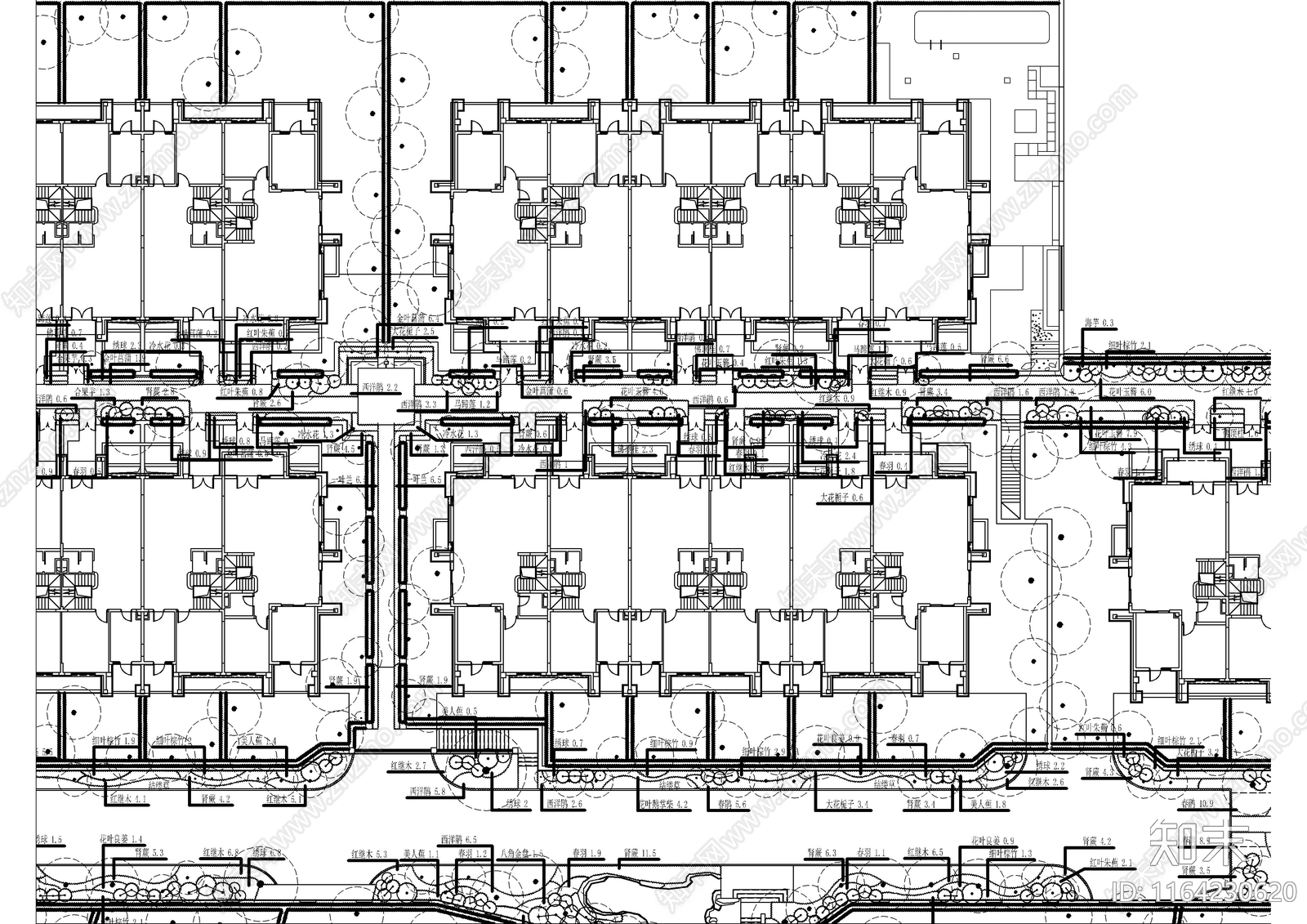 景观平面图cad施工图下载【ID:1164230620】