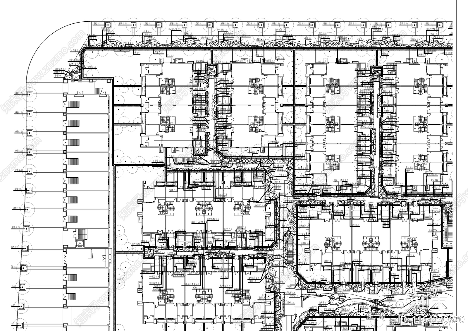 景观平面图cad施工图下载【ID:1164230620】