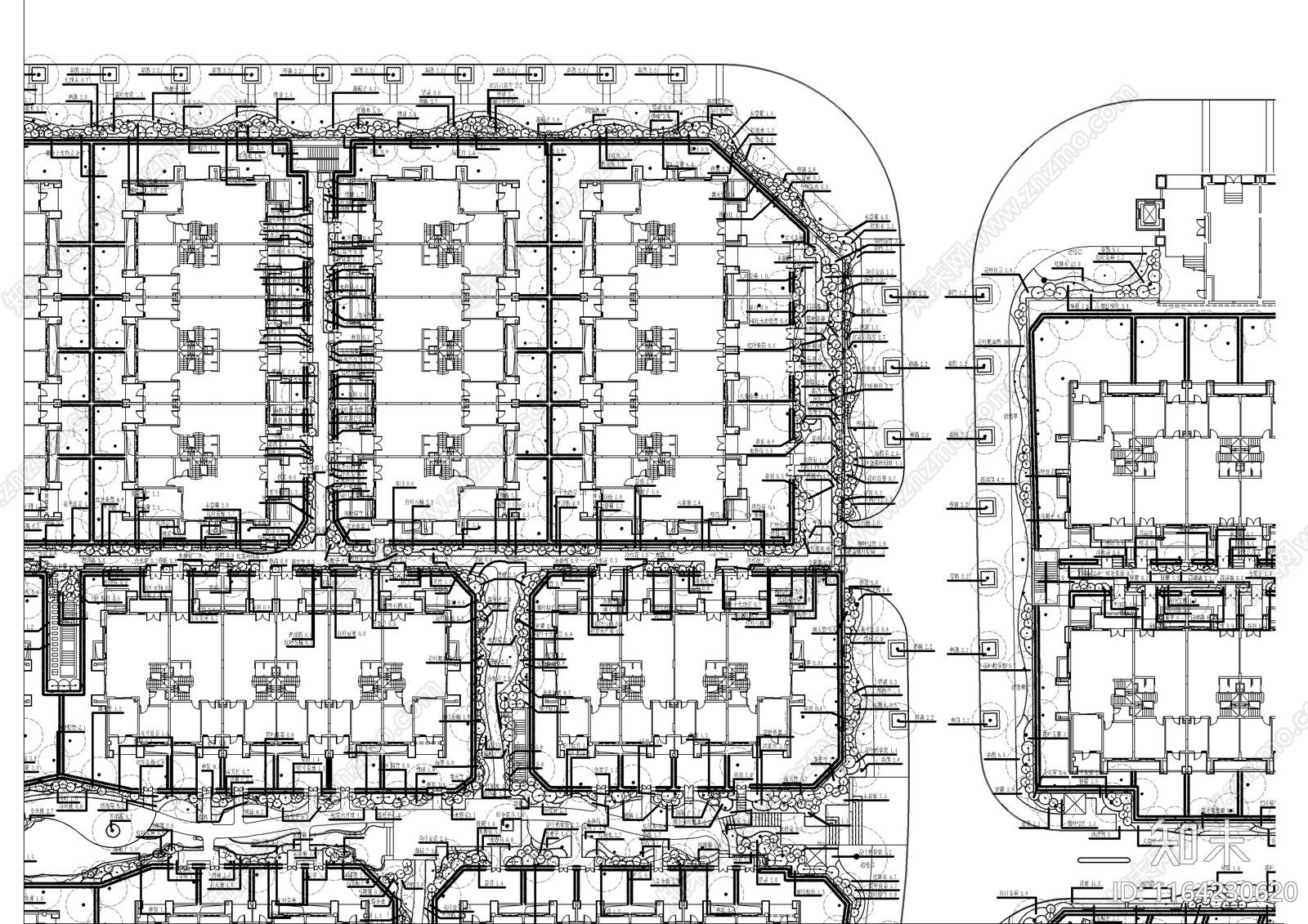 景观平面图cad施工图下载【ID:1164230620】