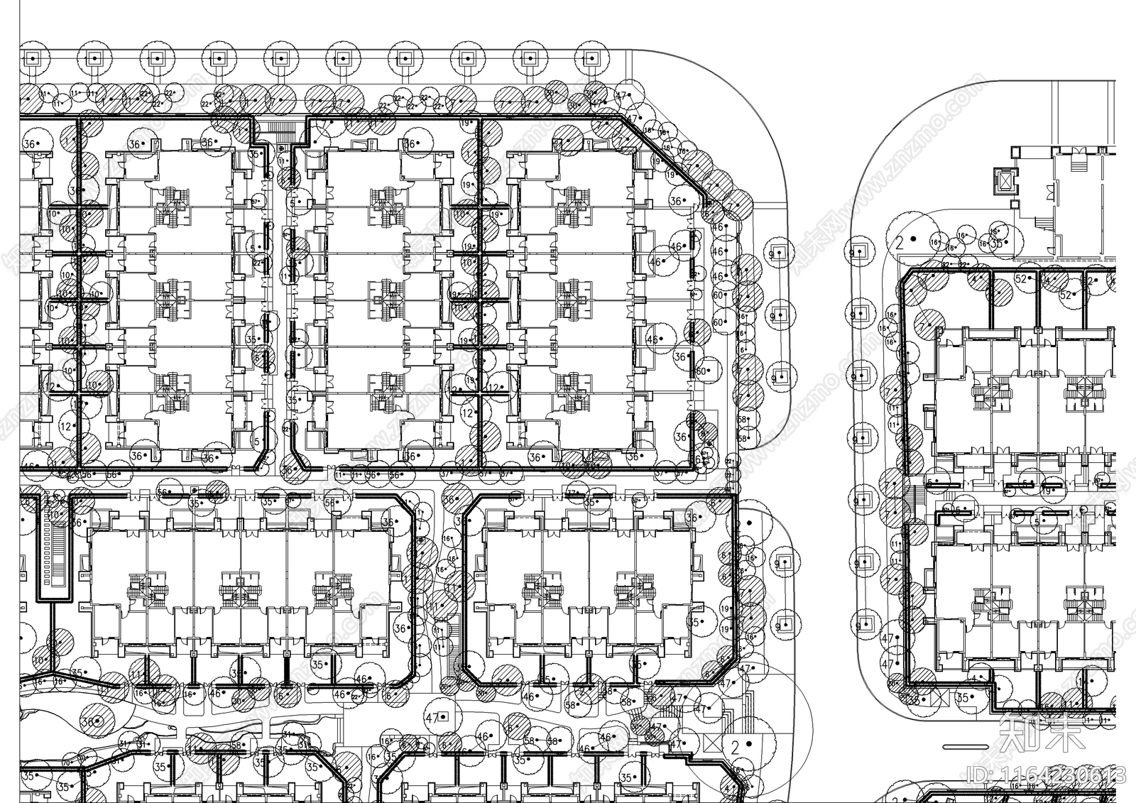 景观平面图cad施工图下载【ID:1164230613】