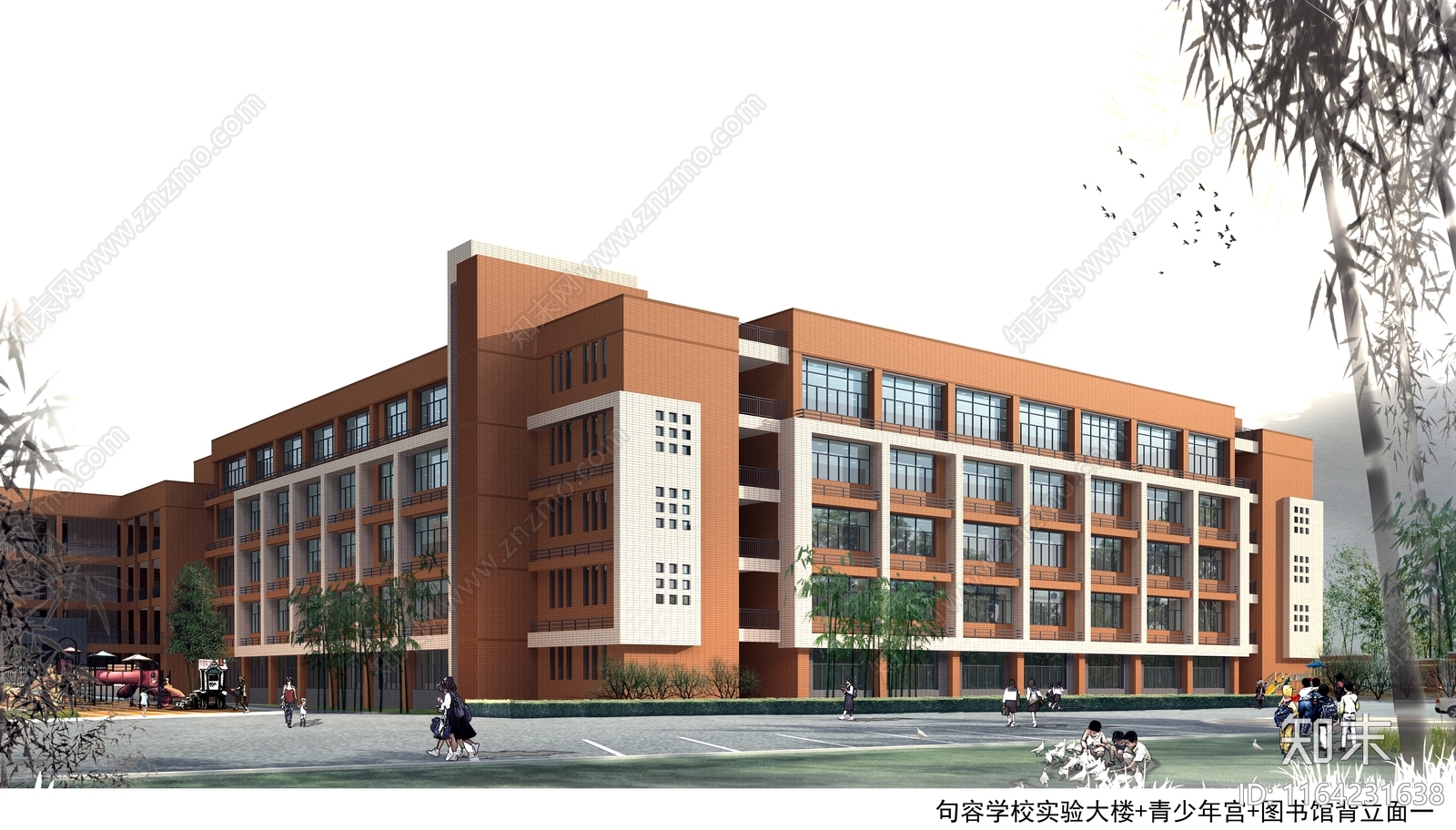 现代学校建筑cad施工图下载【ID:1164231638】