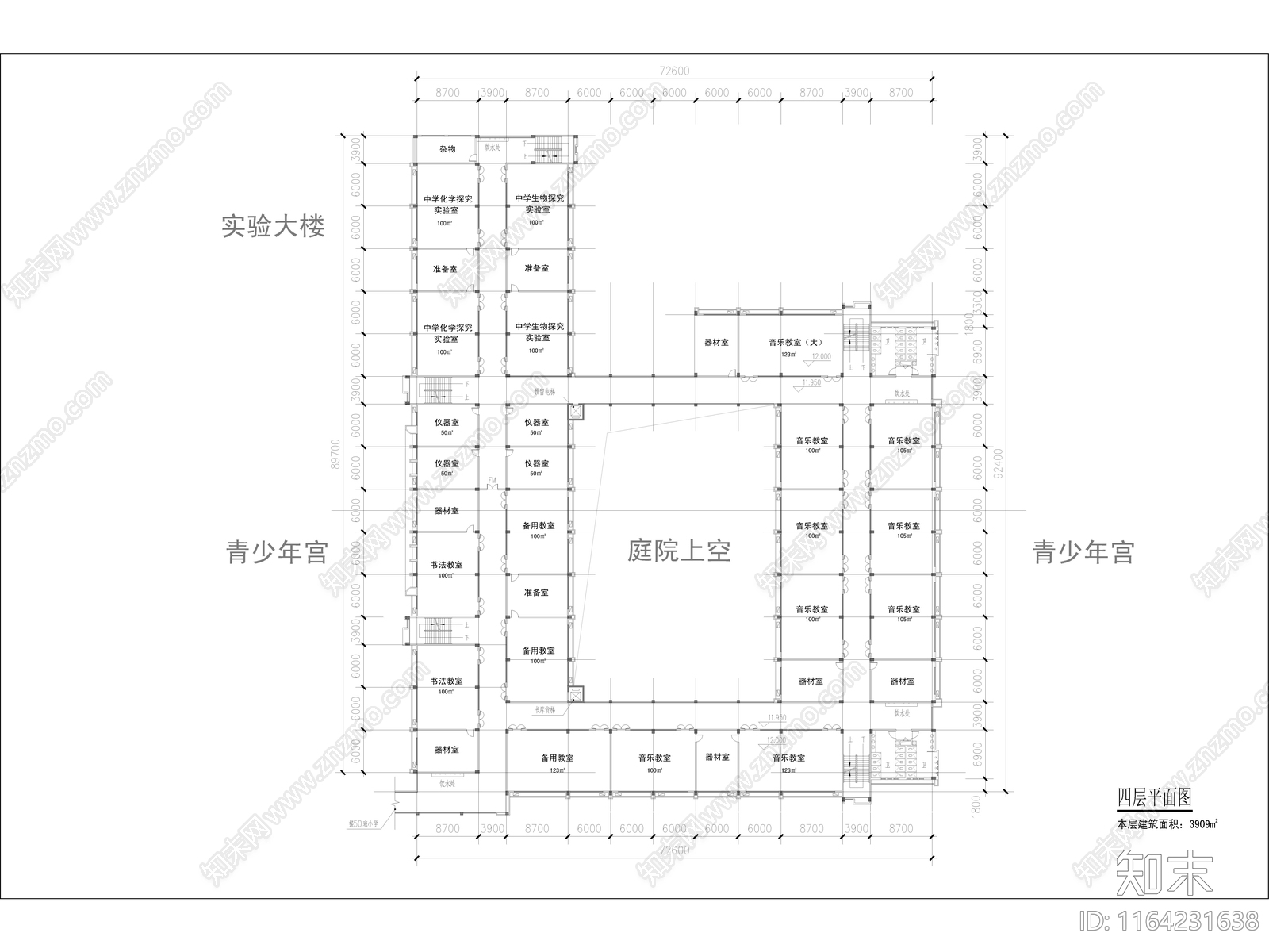 现代学校建筑cad施工图下载【ID:1164231638】