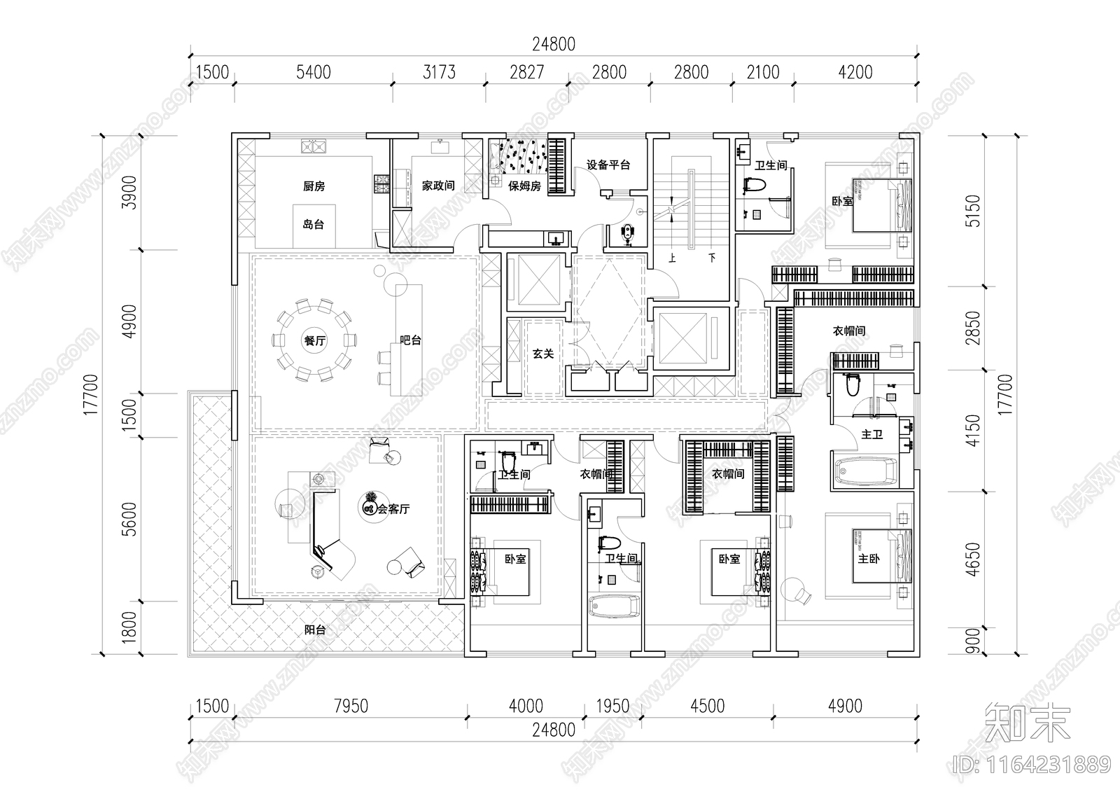 现代住宅楼建筑cad施工图下载【ID:1164231889】