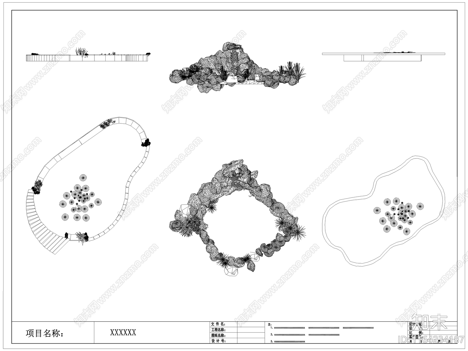 中式假山水景图库施工图下载【ID:1164234187】