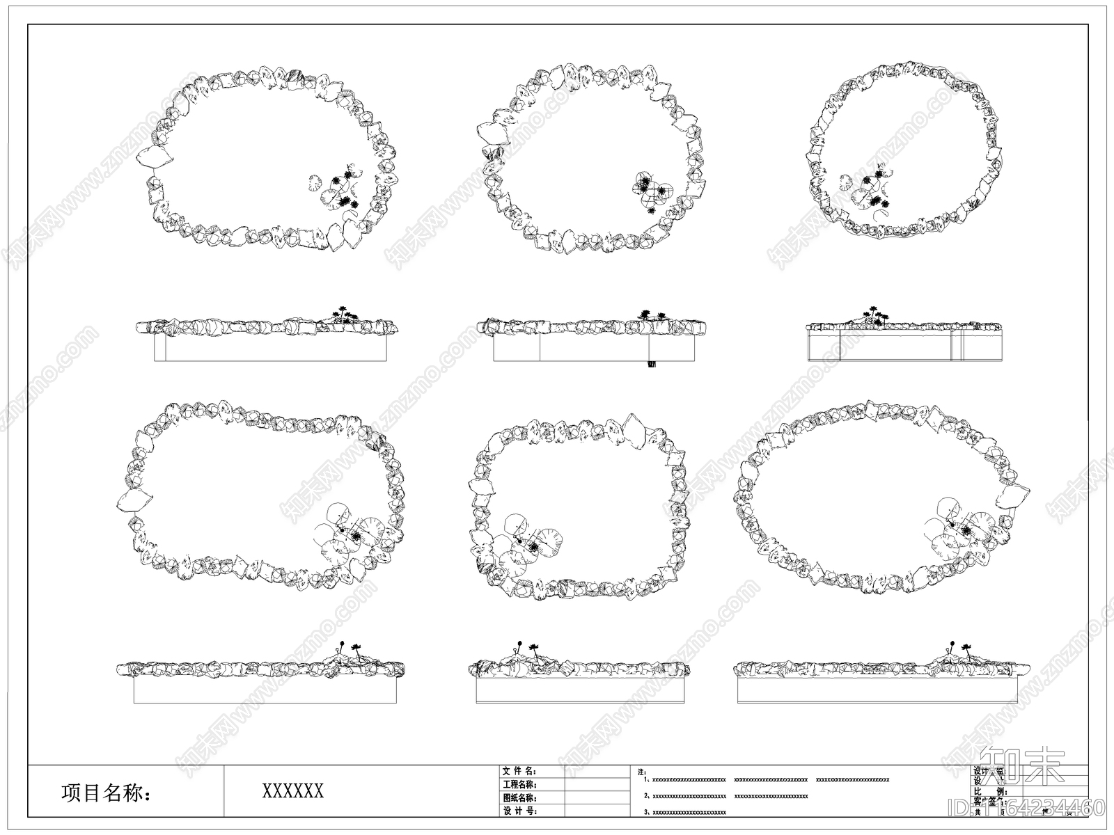中式假山水景图库施工图下载【ID:1164234460】