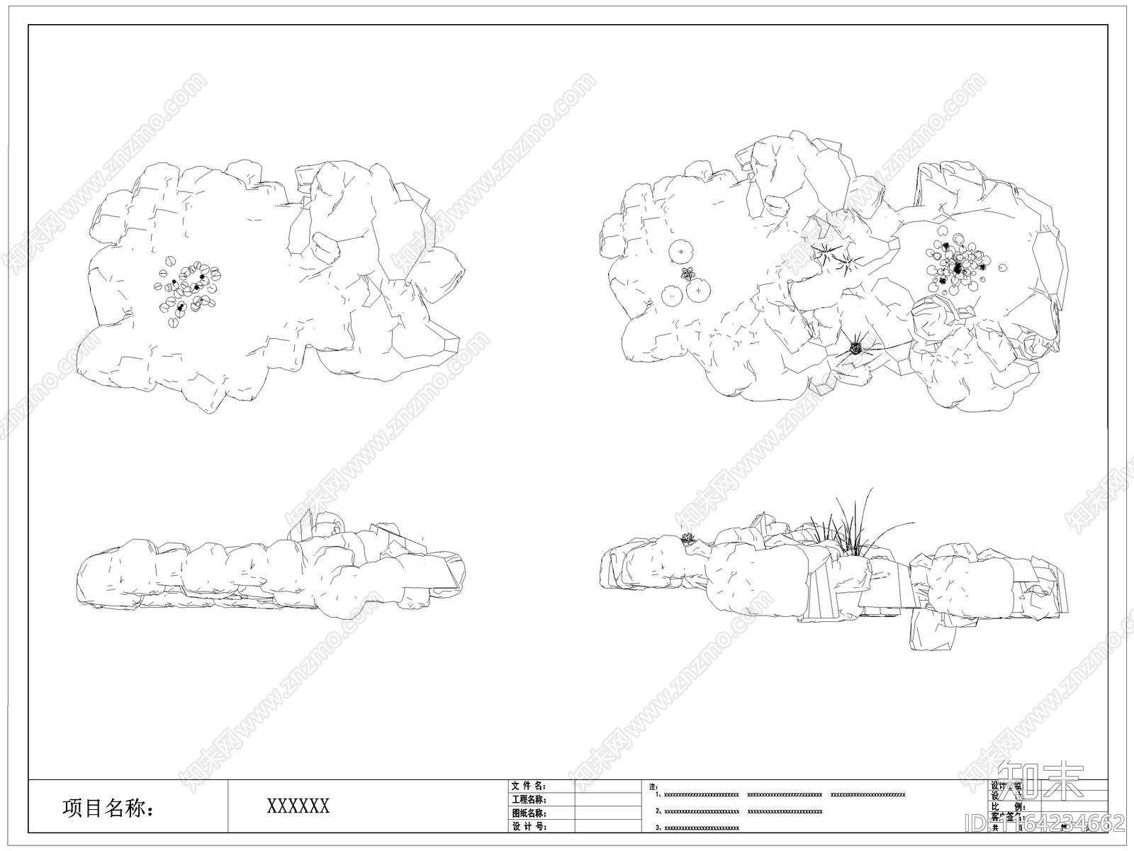 中式假山水景图库施工图下载【ID:1164234662】