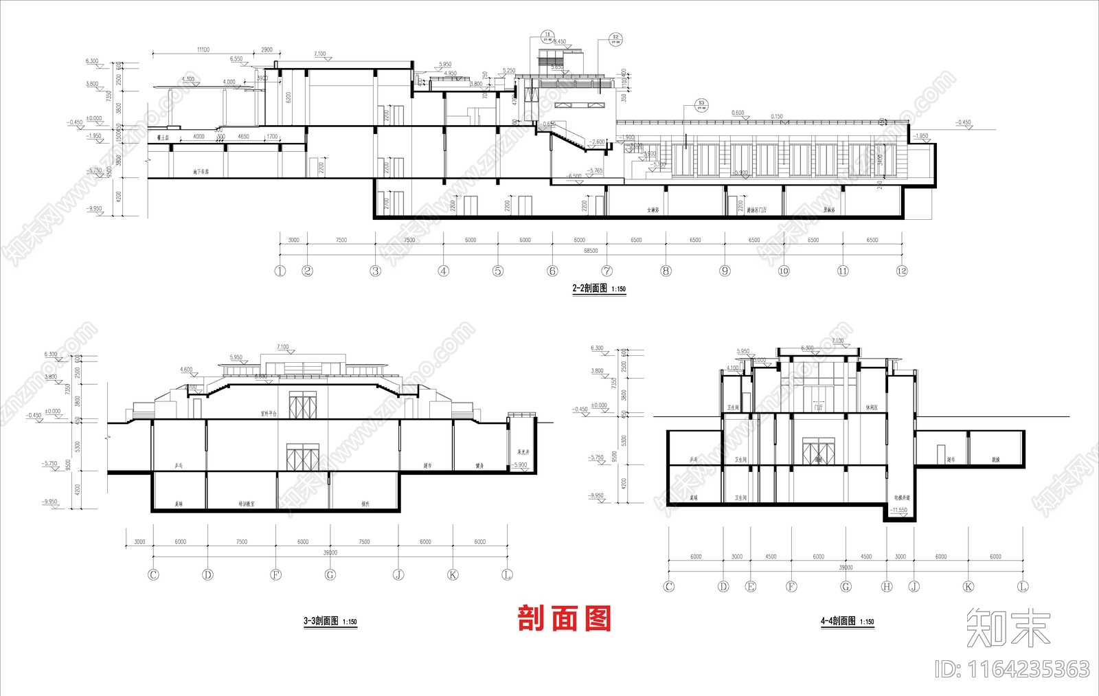 现代会所cad施工图下载【ID:1164235363】