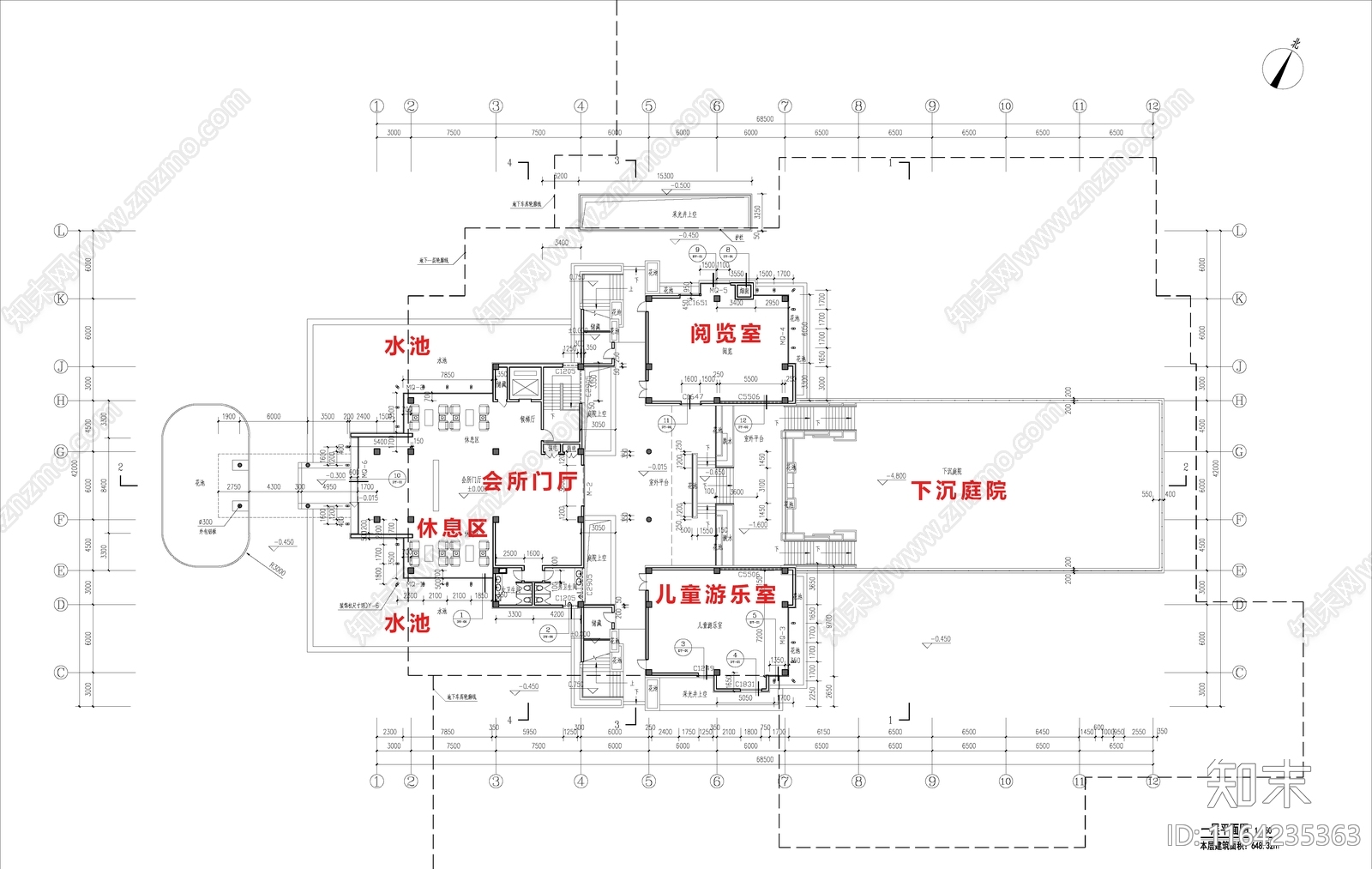 现代会所cad施工图下载【ID:1164235363】