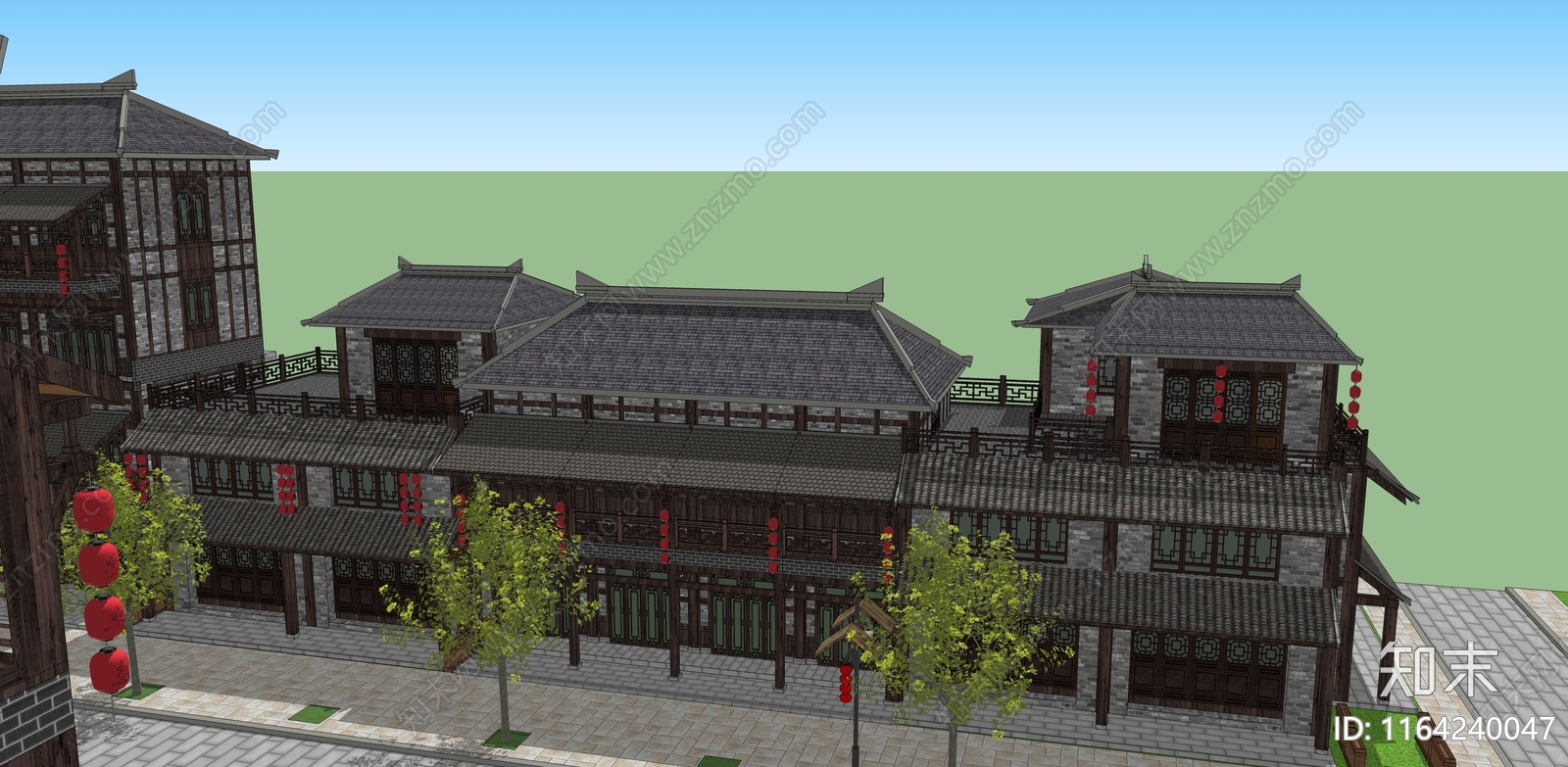 古建筑SU模型下载【ID:1164240047】