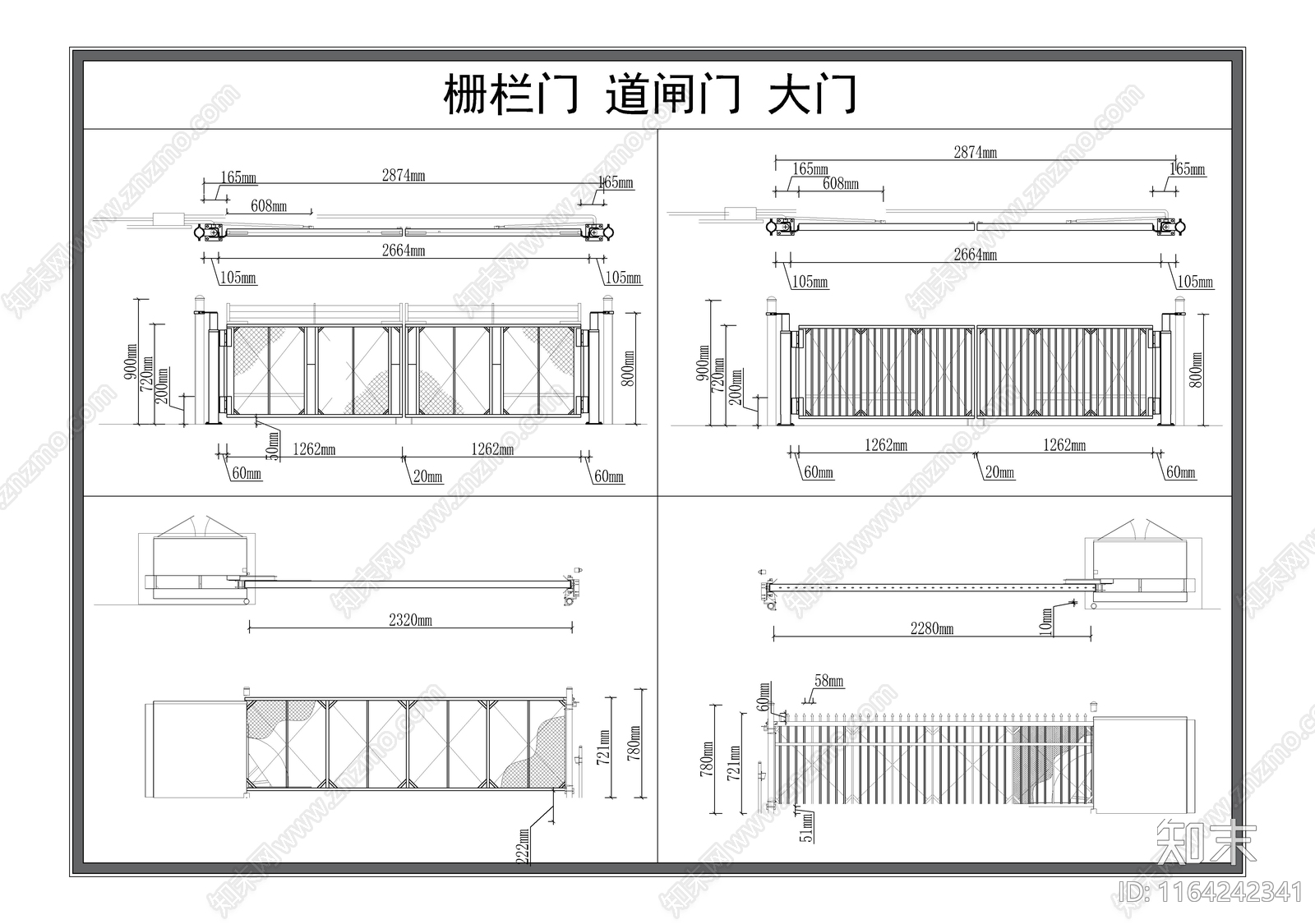 现代门cad施工图下载【ID:1164242341】