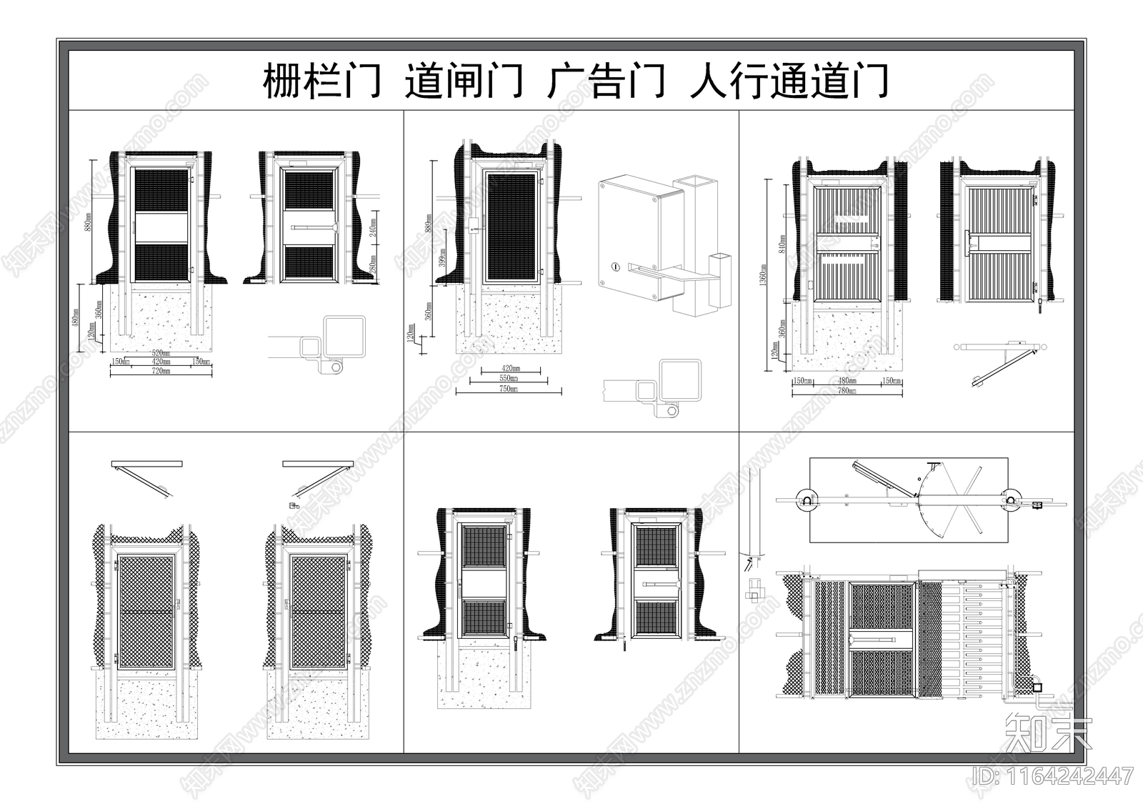 现代门cad施工图下载【ID:1164242447】