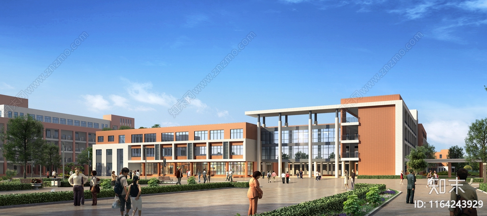现代学校建筑cad施工图下载【ID:1164243929】