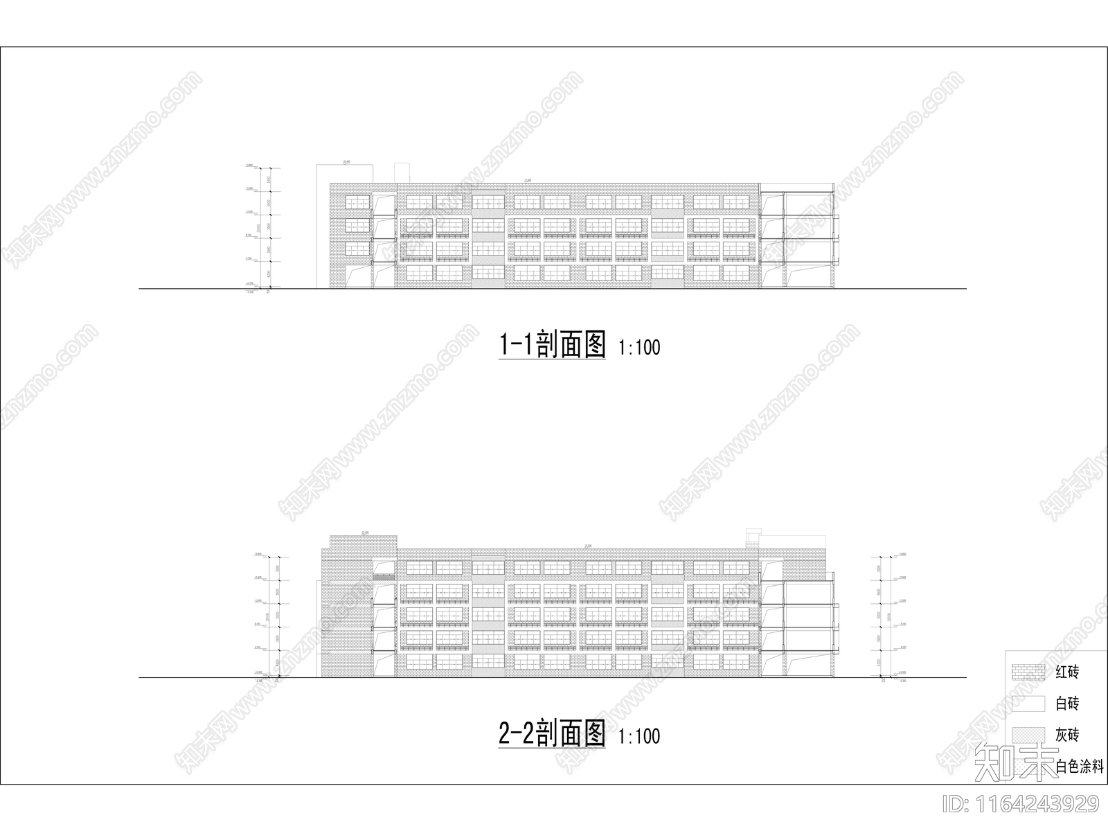 现代学校建筑cad施工图下载【ID:1164243929】
