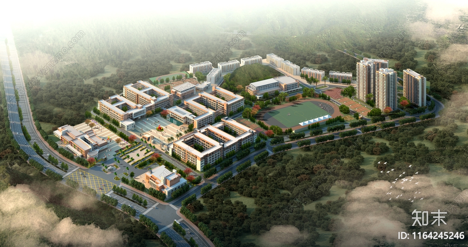 现代学校建筑cad施工图下载【ID:1164245246】