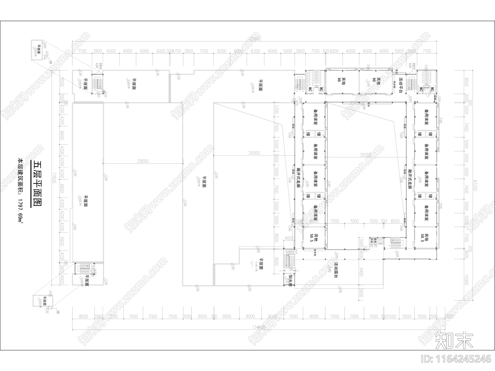 现代学校建筑cad施工图下载【ID:1164245246】