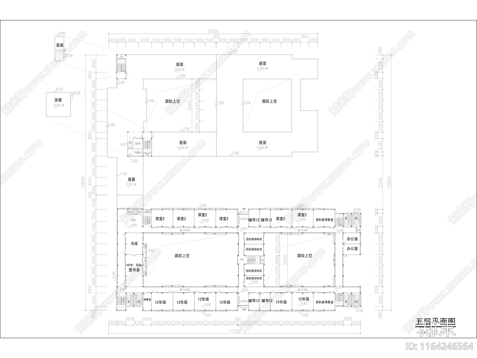 现代学校建筑cad施工图下载【ID:1164246564】