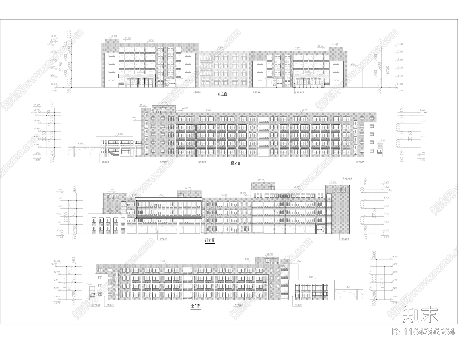 现代学校建筑cad施工图下载【ID:1164246564】