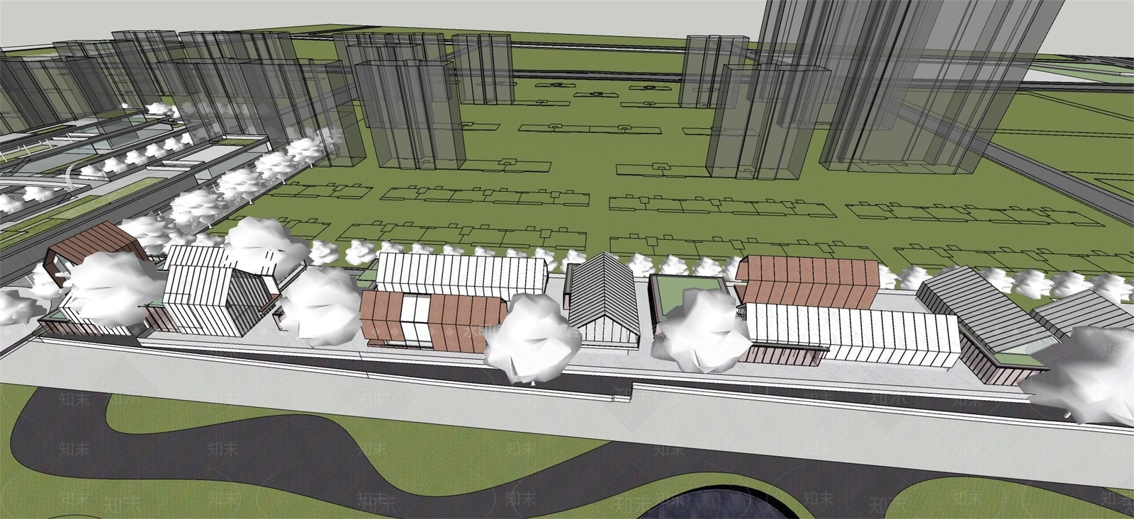 现代商场建筑SU模型下载【ID:1164246609】