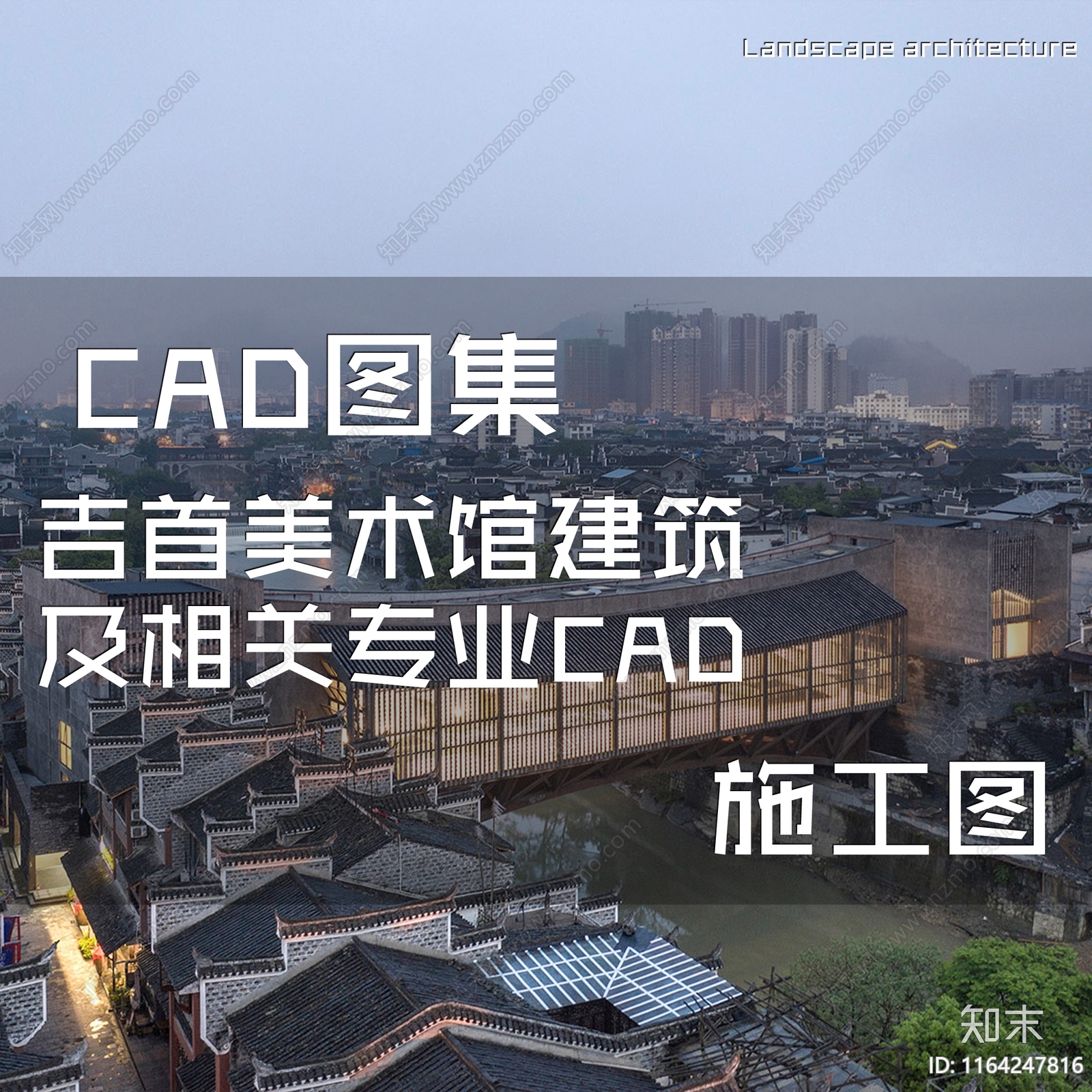 现代新中式美术馆建筑施工图下载【ID:1164247816】