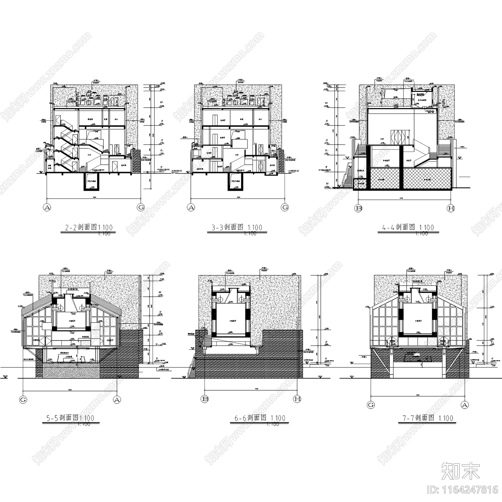 现代新中式美术馆建筑施工图下载【ID:1164247816】