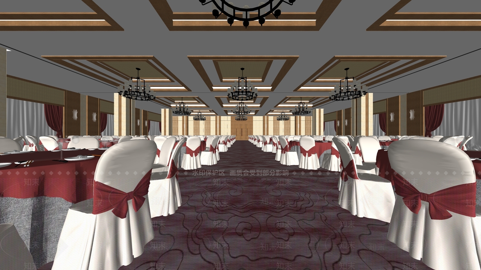 现代酒店大堂SU模型下载【ID:1164247733】