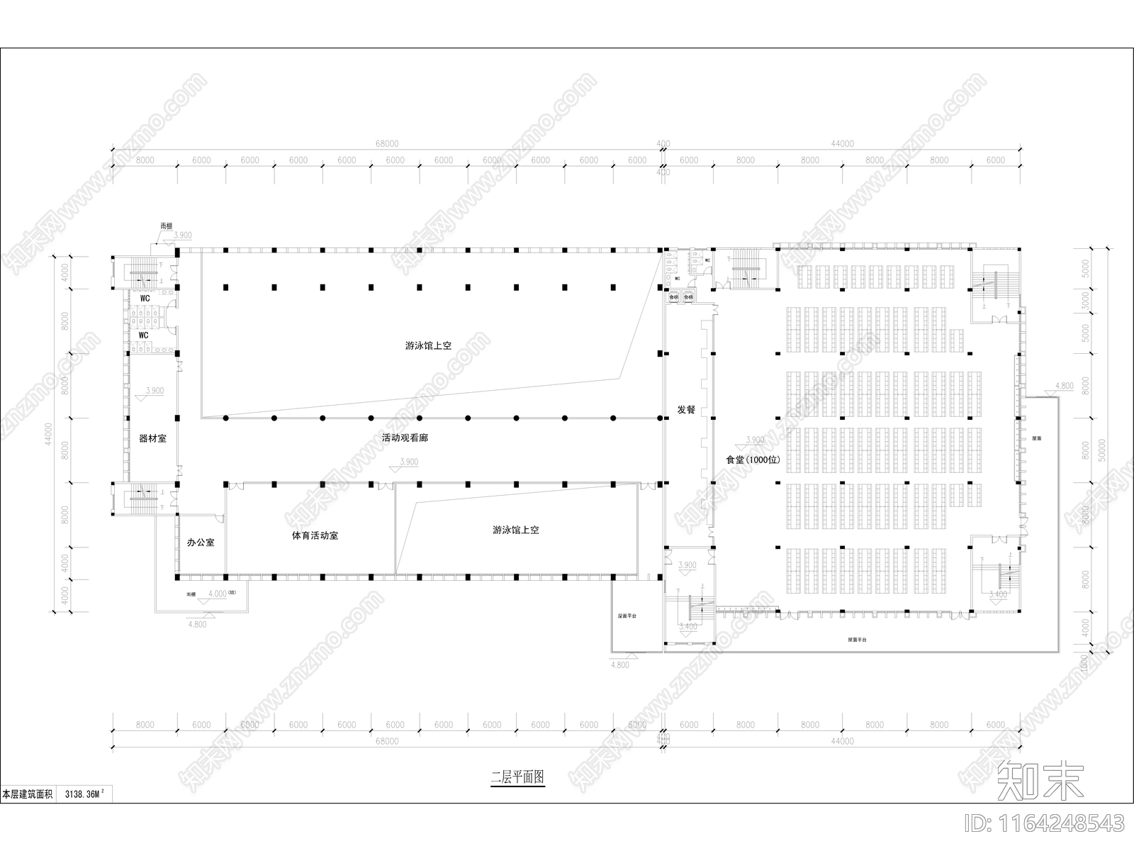现代学校建筑cad施工图下载【ID:1164248543】
