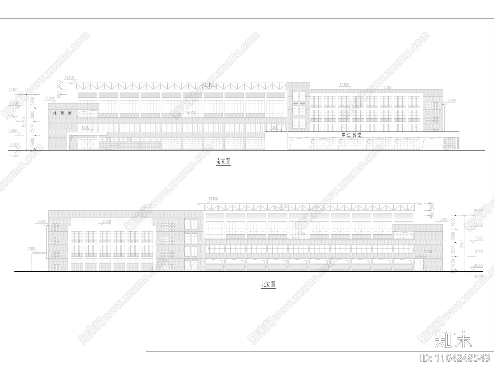 现代学校建筑cad施工图下载【ID:1164248543】
